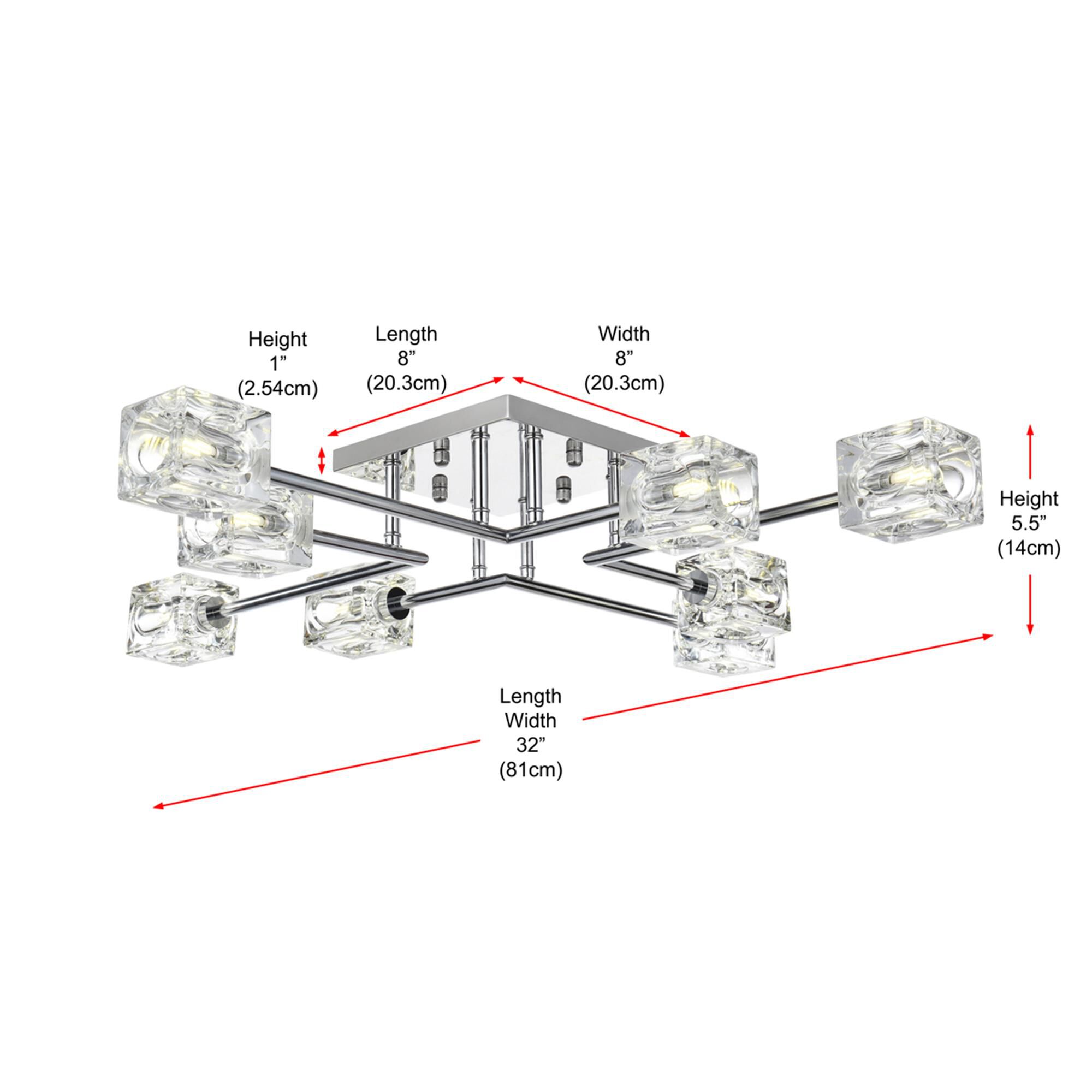 Lyra 32 Inch Semi Flush Mount by Elegant Lighting