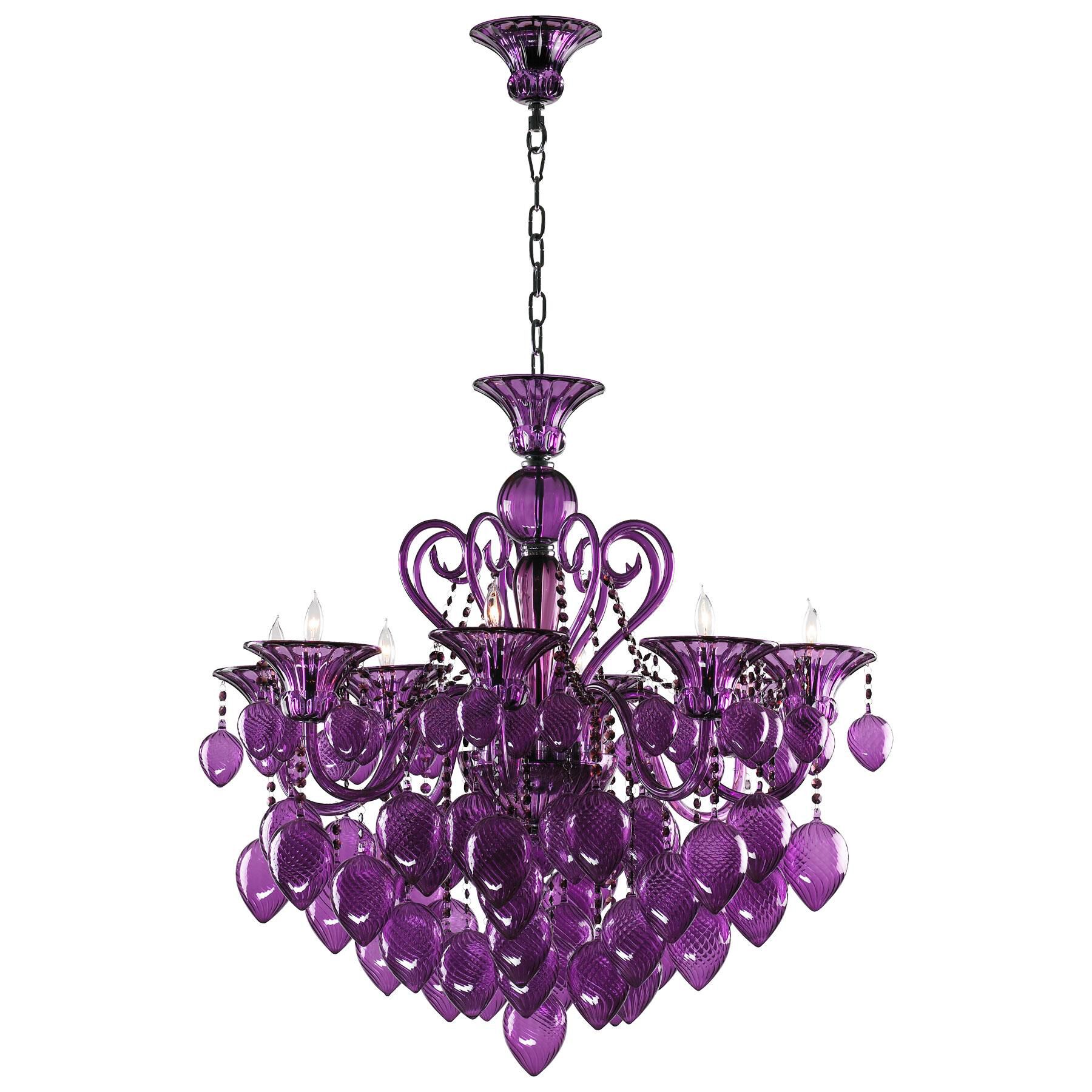 Shown in Chrome finish and Purple glass