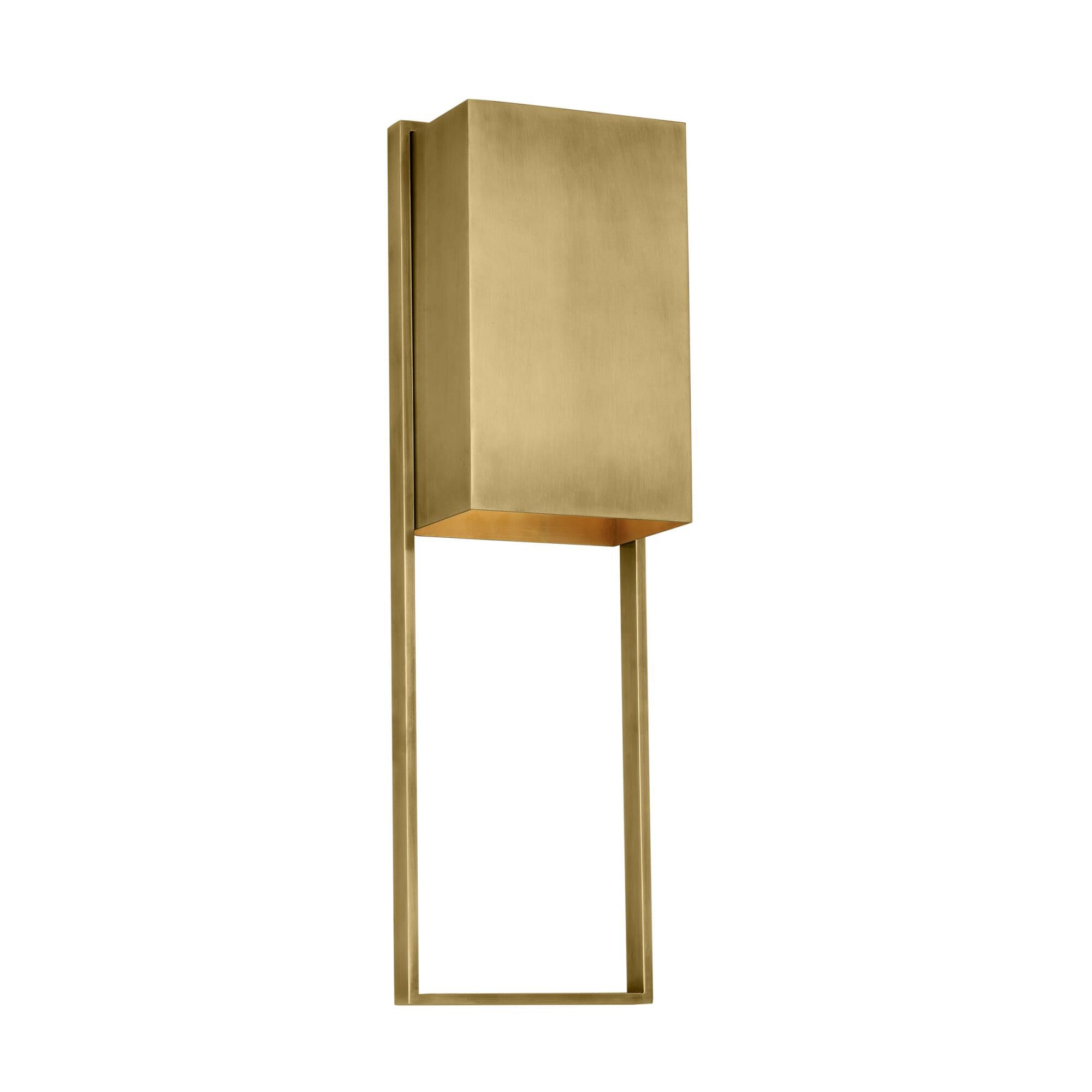 Shown in Hand-Rubbed Antique Brass finish and Brass shade
