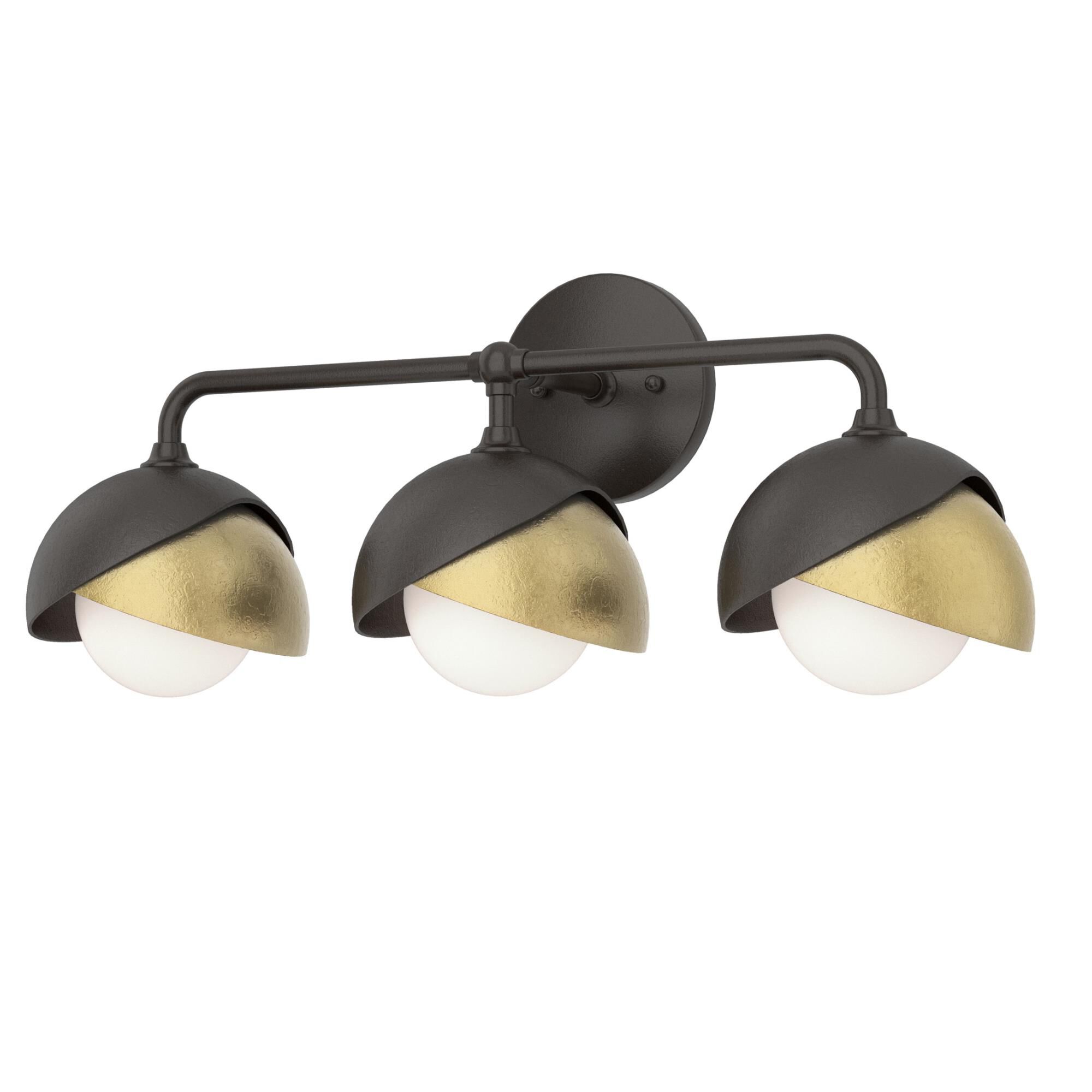 Shown in Oil Rubbed Bronze finish and Opal glass and Modern Brass accent