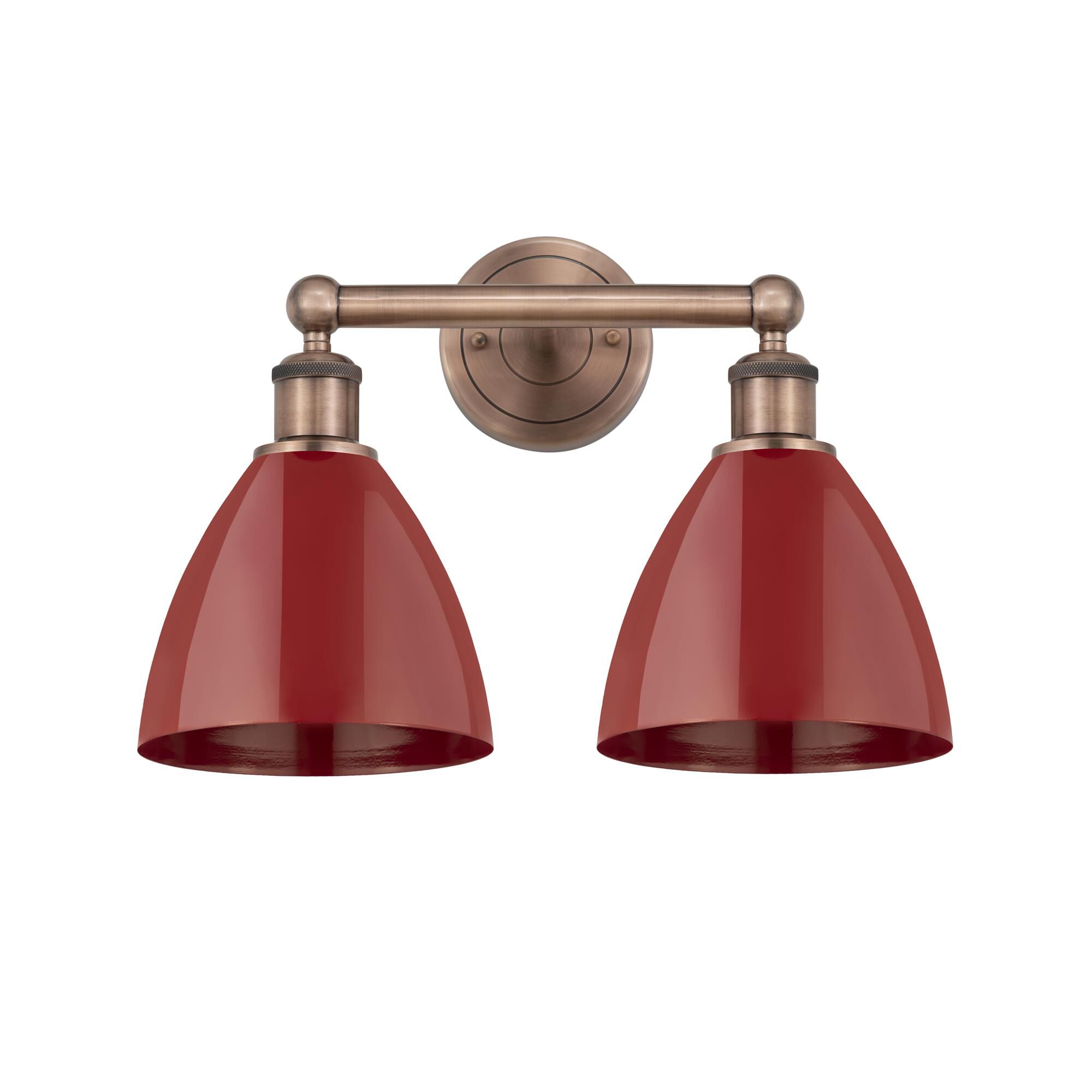 Shown in Antique Copper finish and Red shade