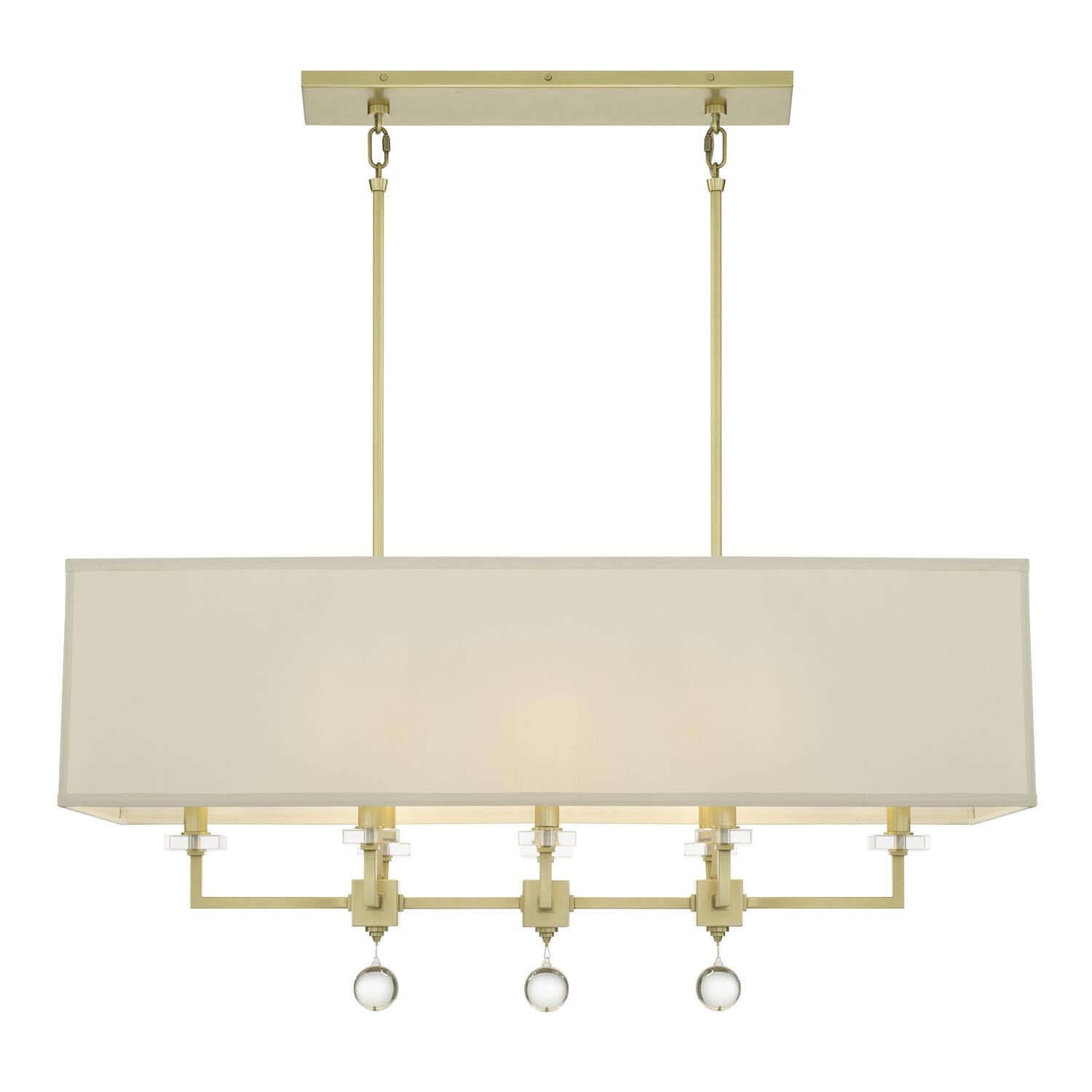 Paxton 38 Inch 8 Light Linear Suspension Light by Crystorama