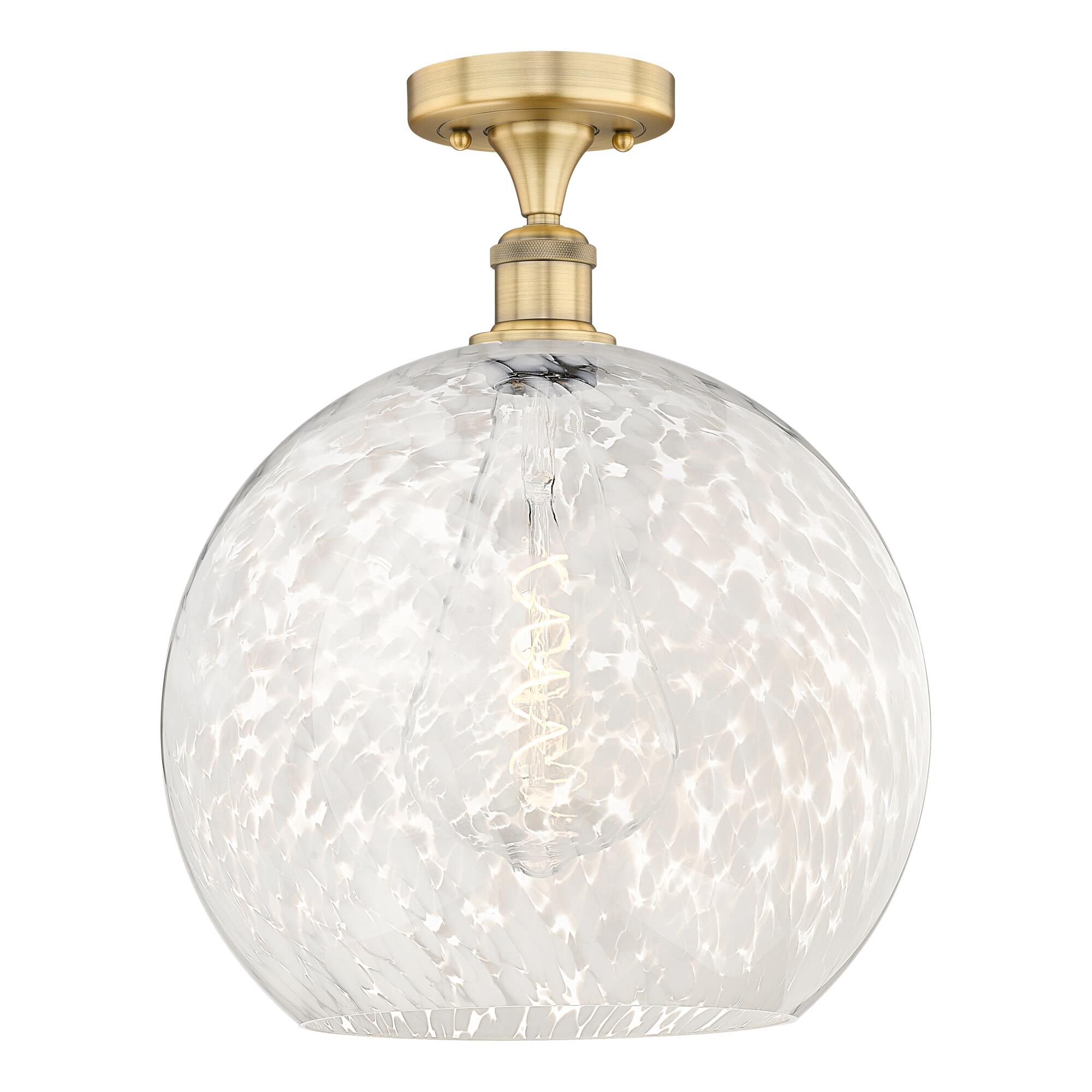 Bruno Marashlian White Mouchette 14 Inch Semi Flush Mount by Innovations Lighting