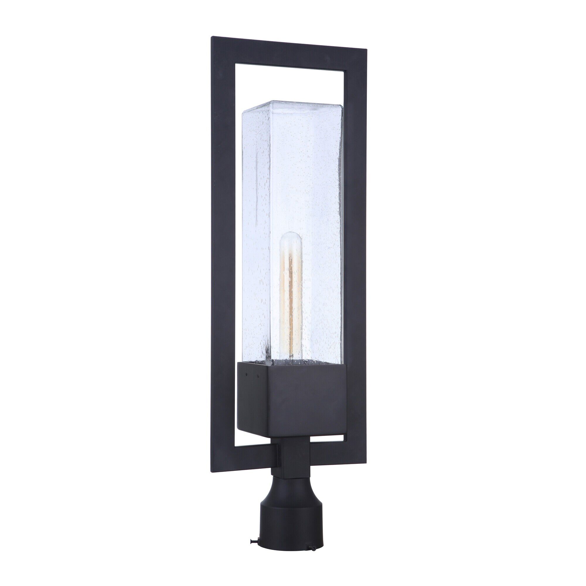 Shown in Midnight finish and Clear Seeded glass and Glass shade