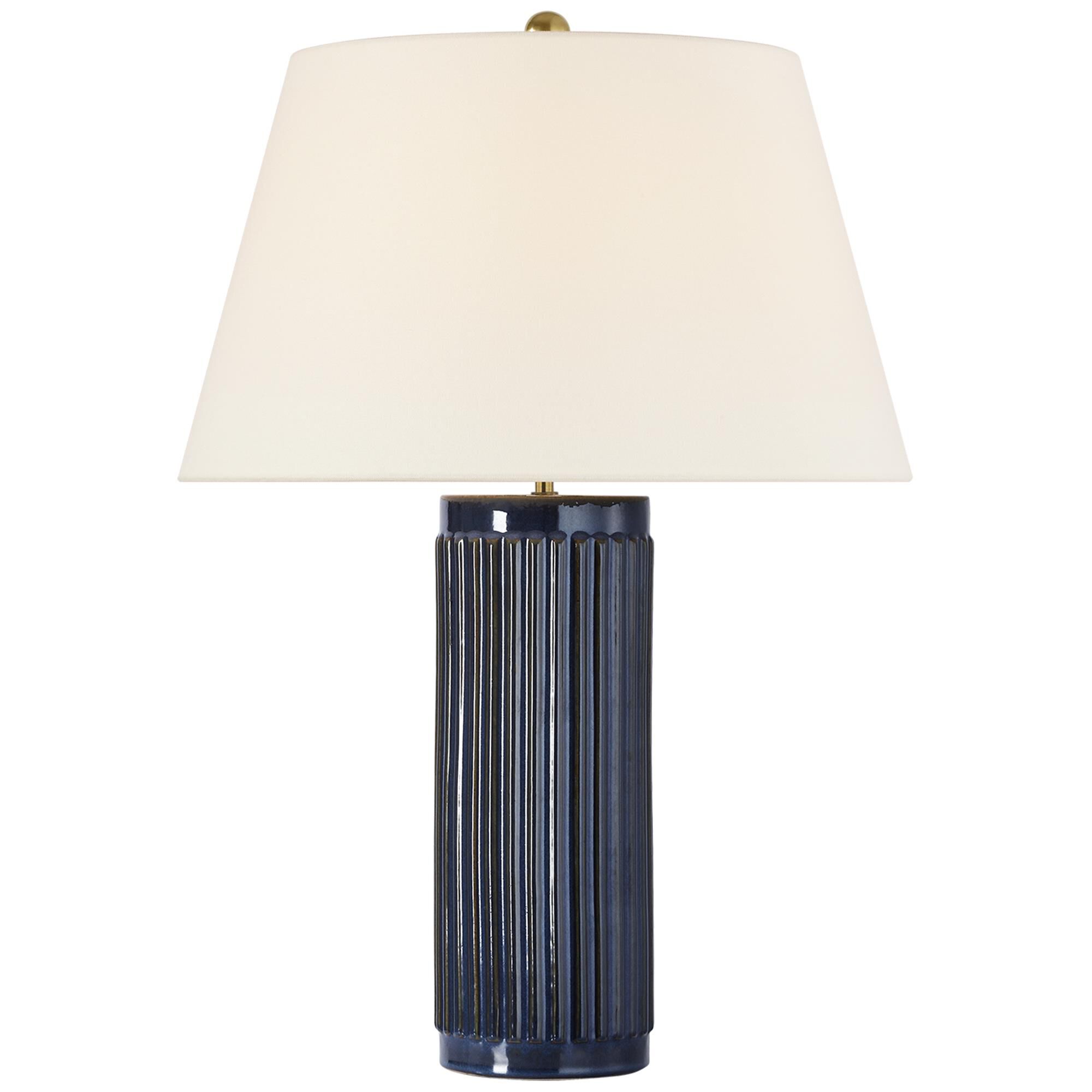 Shown in Mixed Blue Brown finish and Linen shade