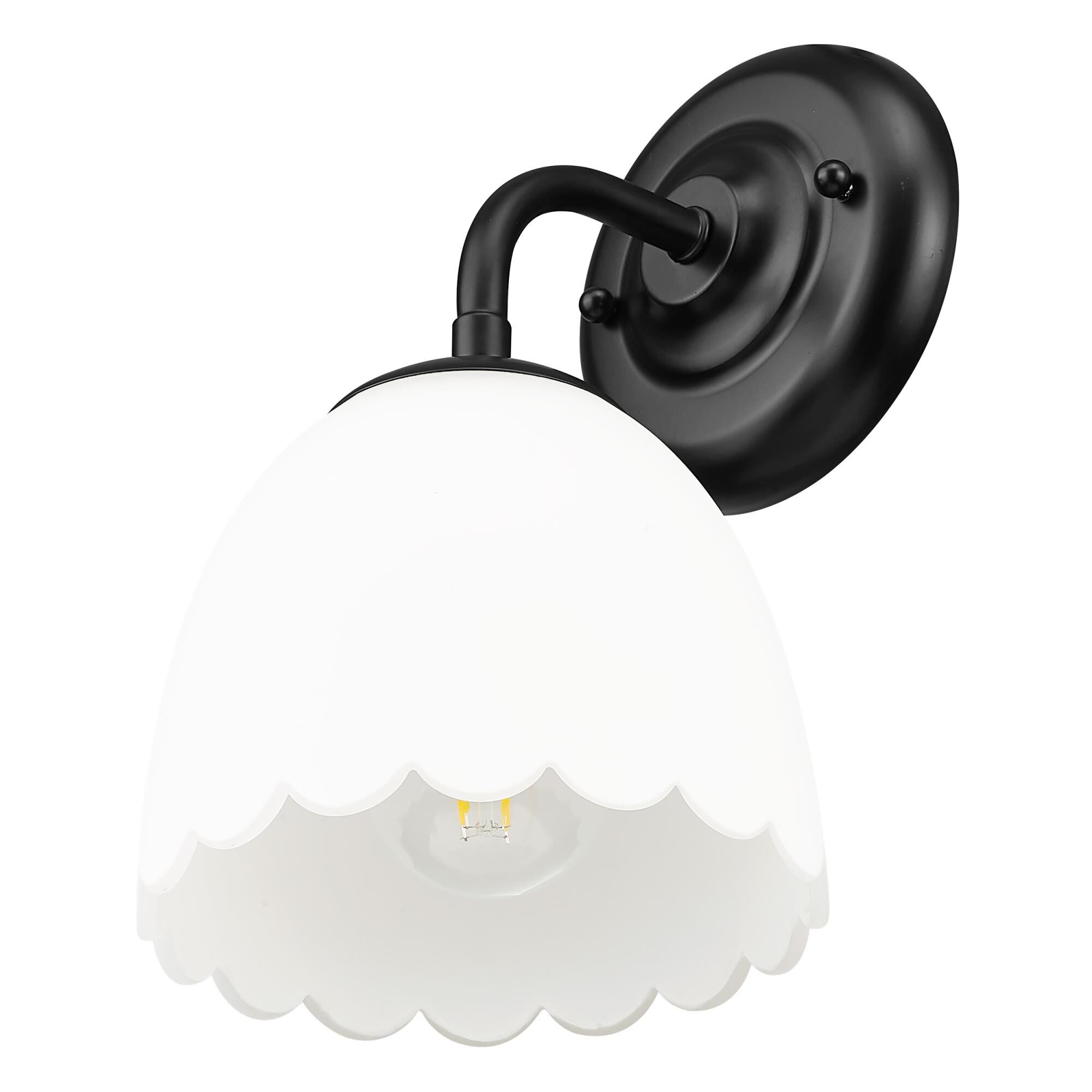 Shown in Matte Black finish and White shade