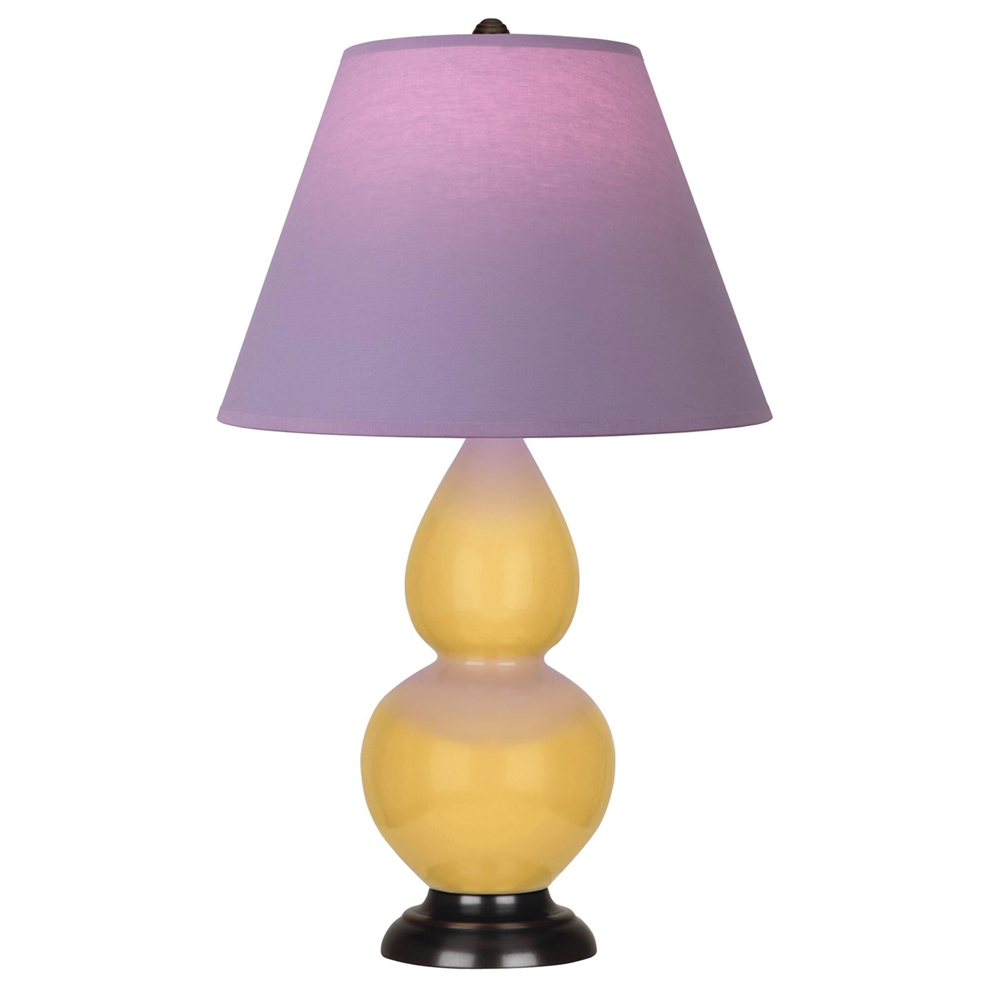 Shown in Sunset finish and Lavender and Plum shade and Deep Patina Bronze accent