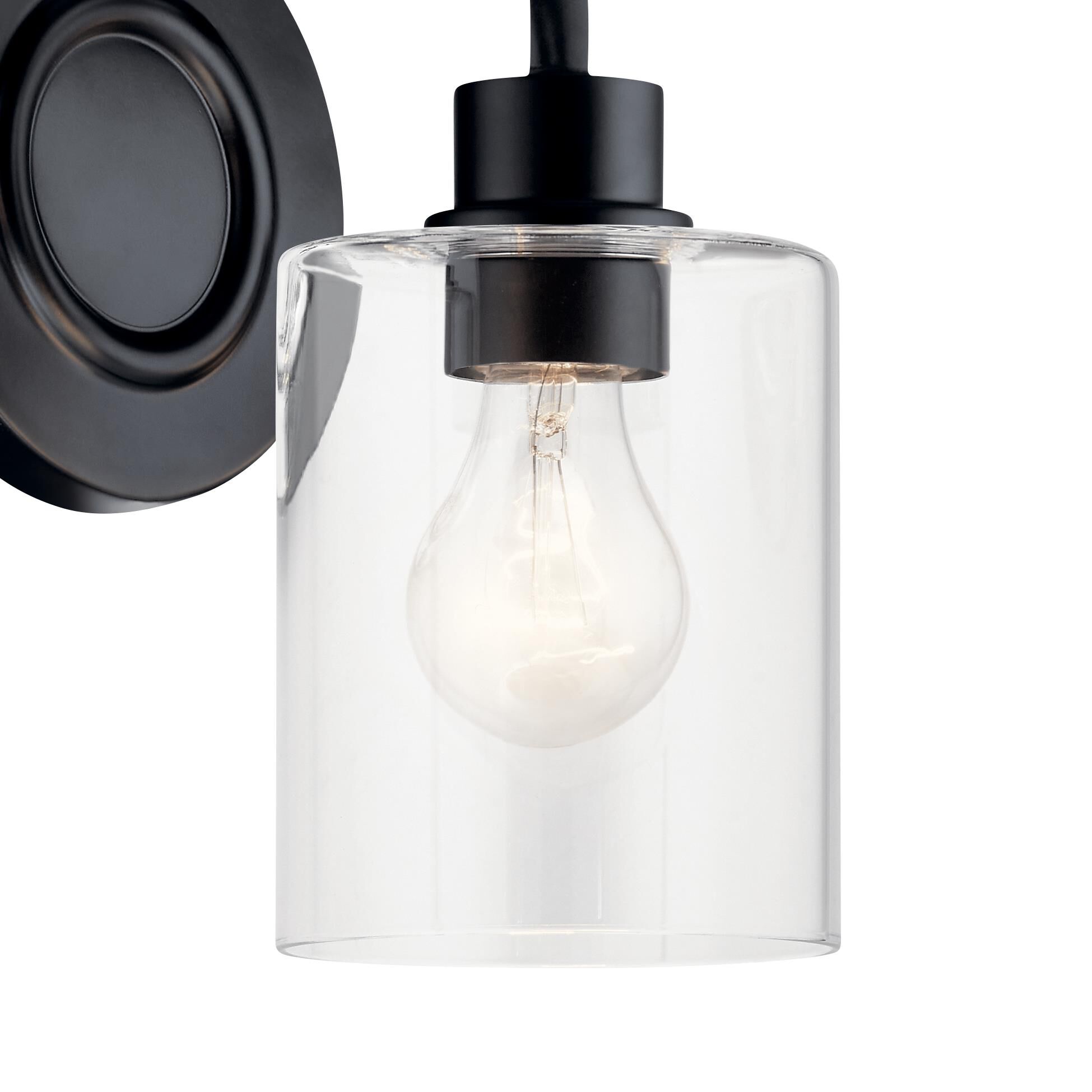 Shown in Black finish and Seeded glass