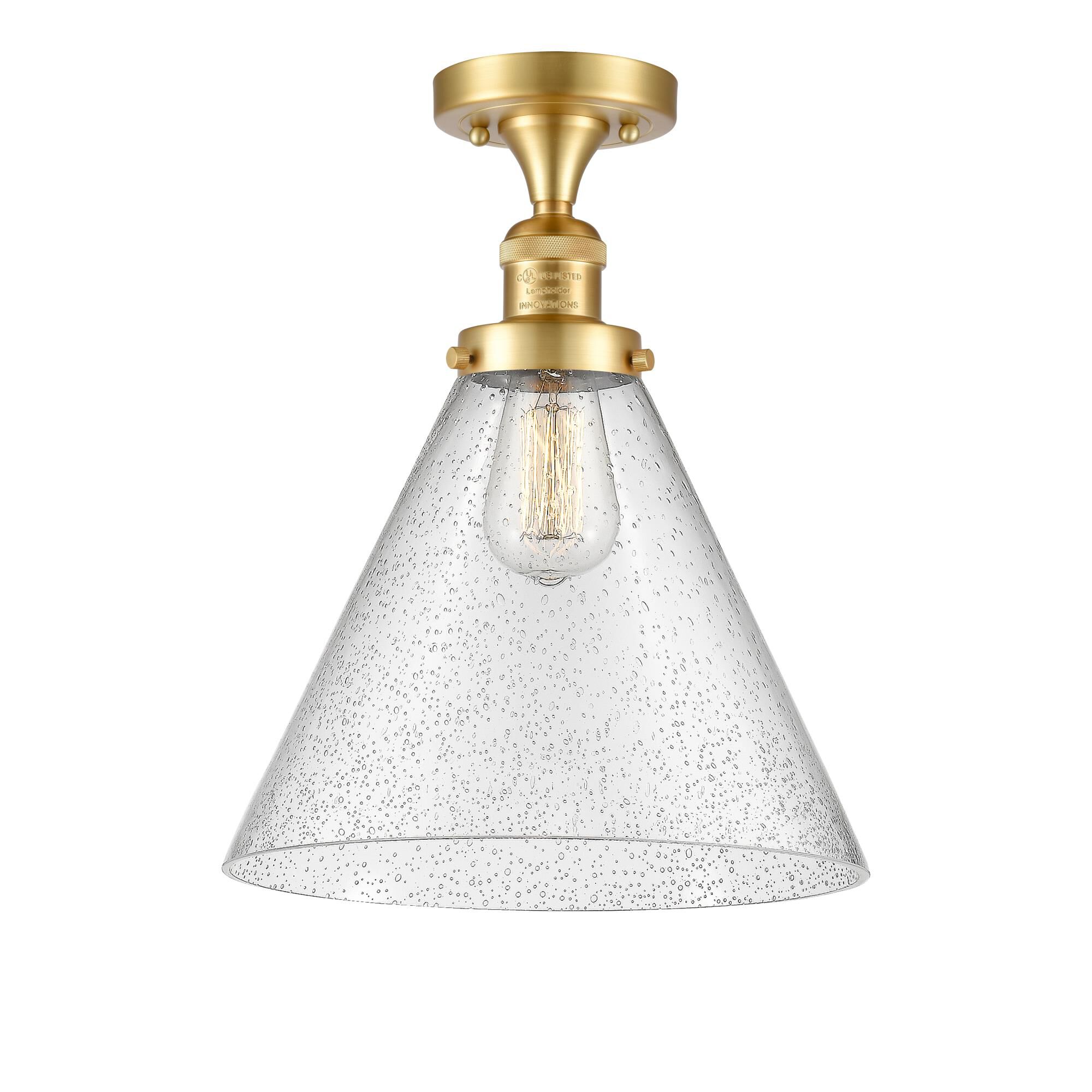 Shown in Satin Gold finish and Seedy X-Large Cone glass