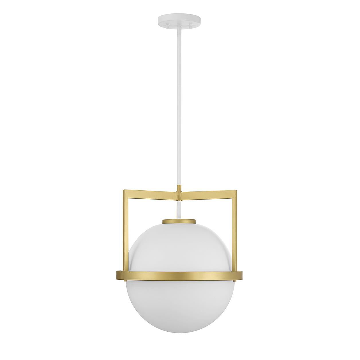 Shown in White with Warm Brass finish and White Opal glass