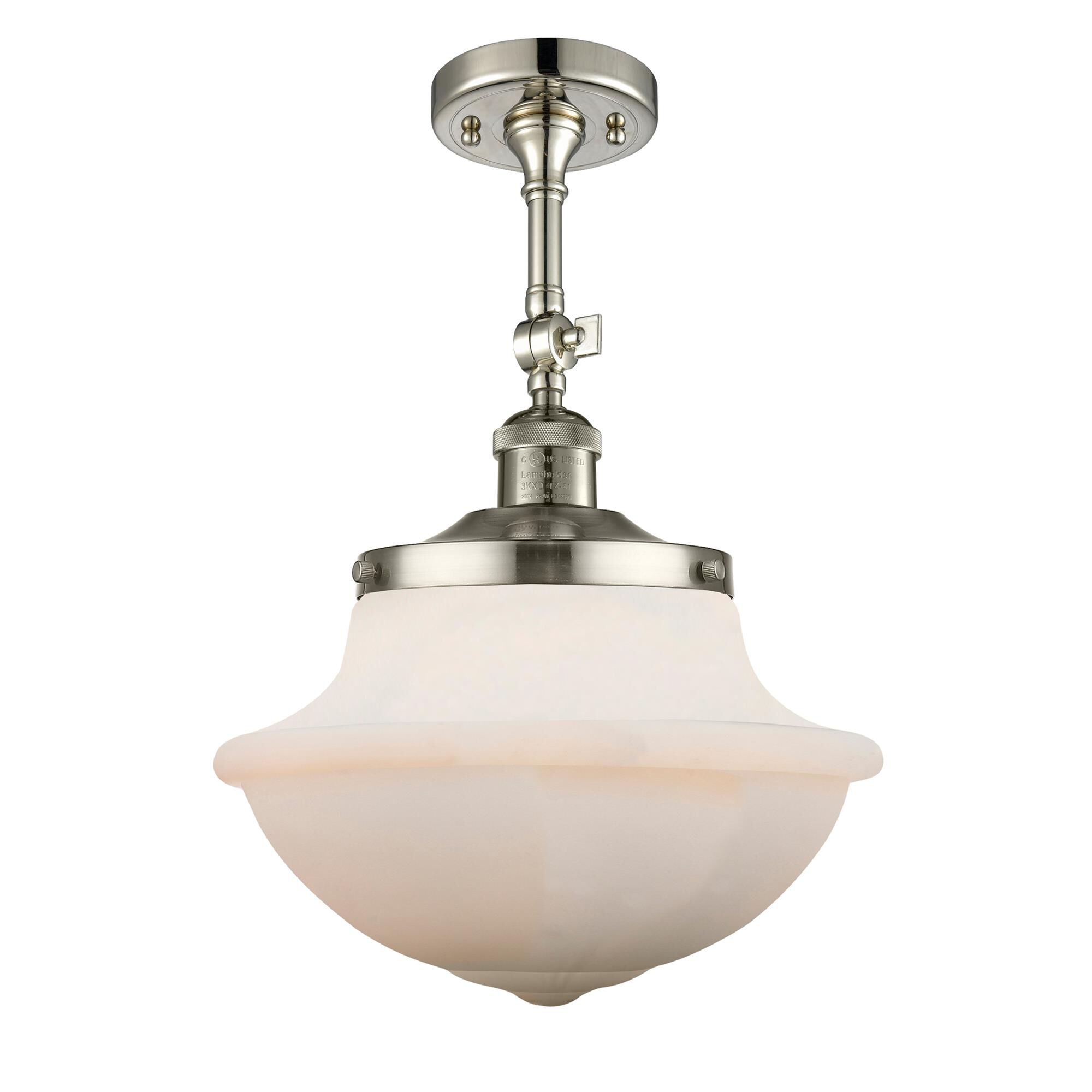 Shown in Polished Nickel finish and Frosted glass