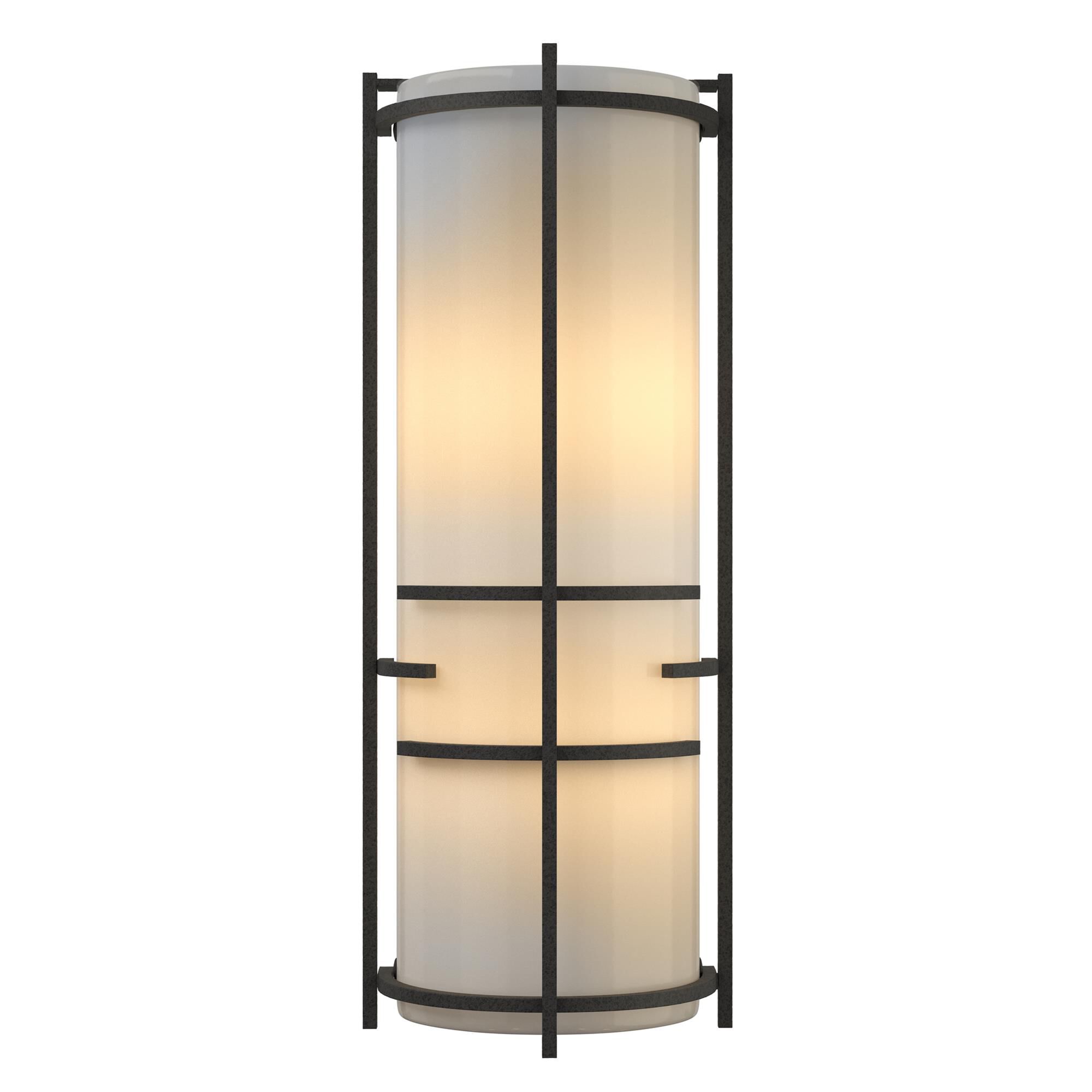 Shown in Natural Iron finish and Ivory Art  glass