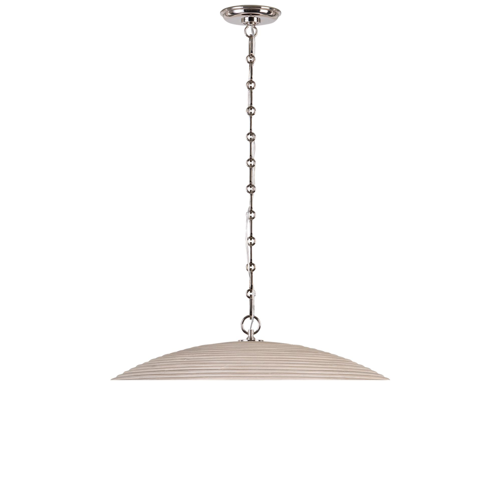 Shown in Polished Nickel finish and Ash Rattan shade