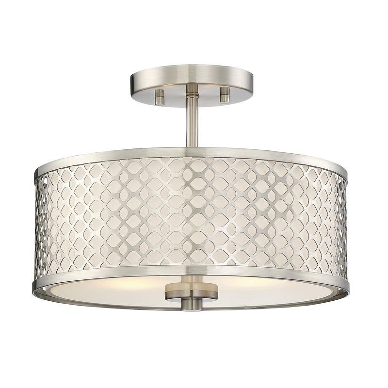 13 Inch 2 Light LED Semi Flush Mount by Meridian Lighting