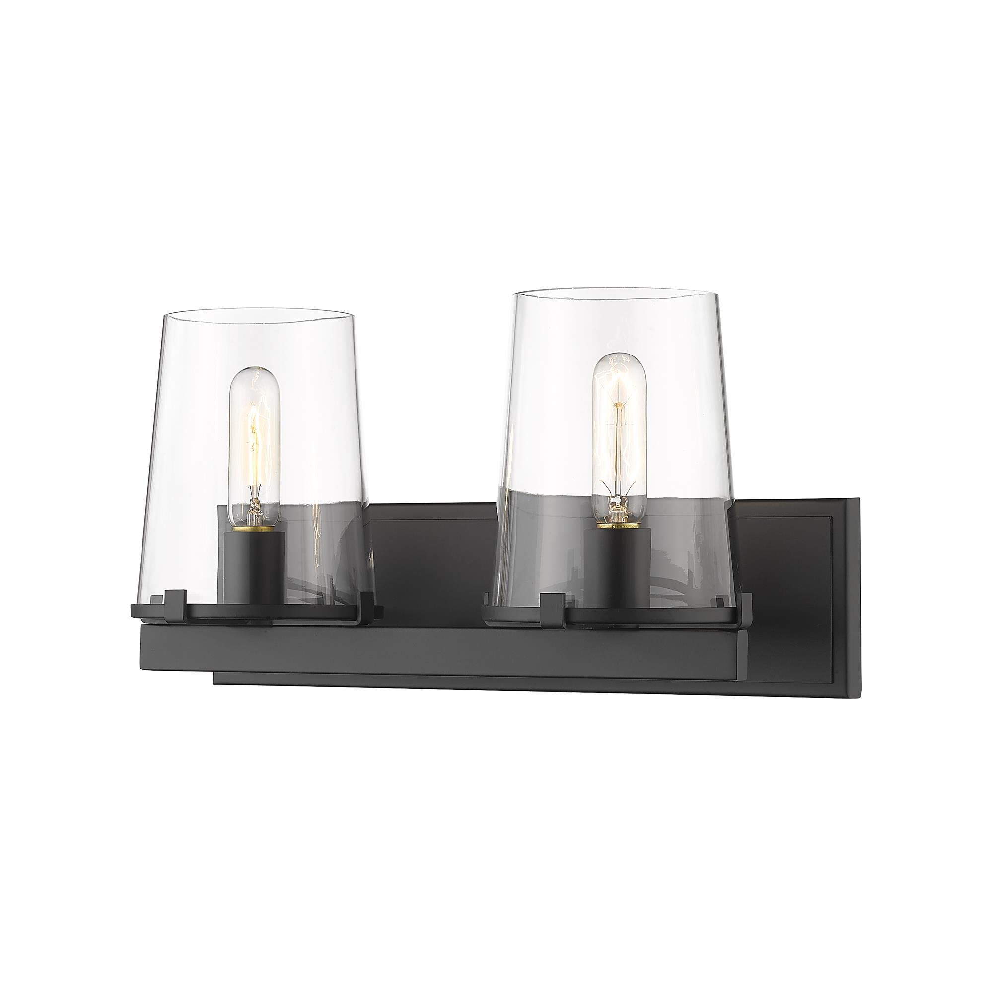 Shown in Matte Black finish and Glass shade
