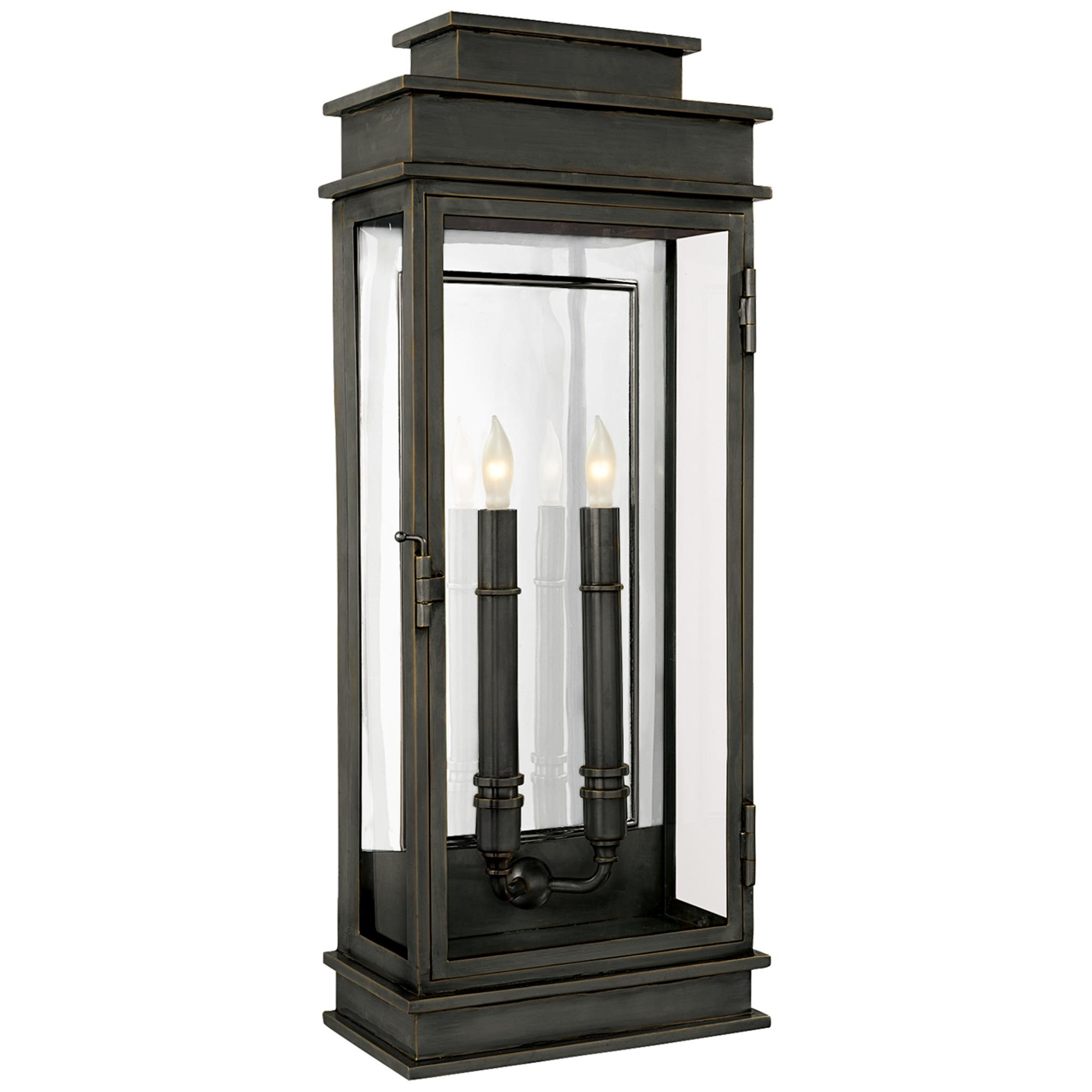 Shown in Bronze finish and Clear glass