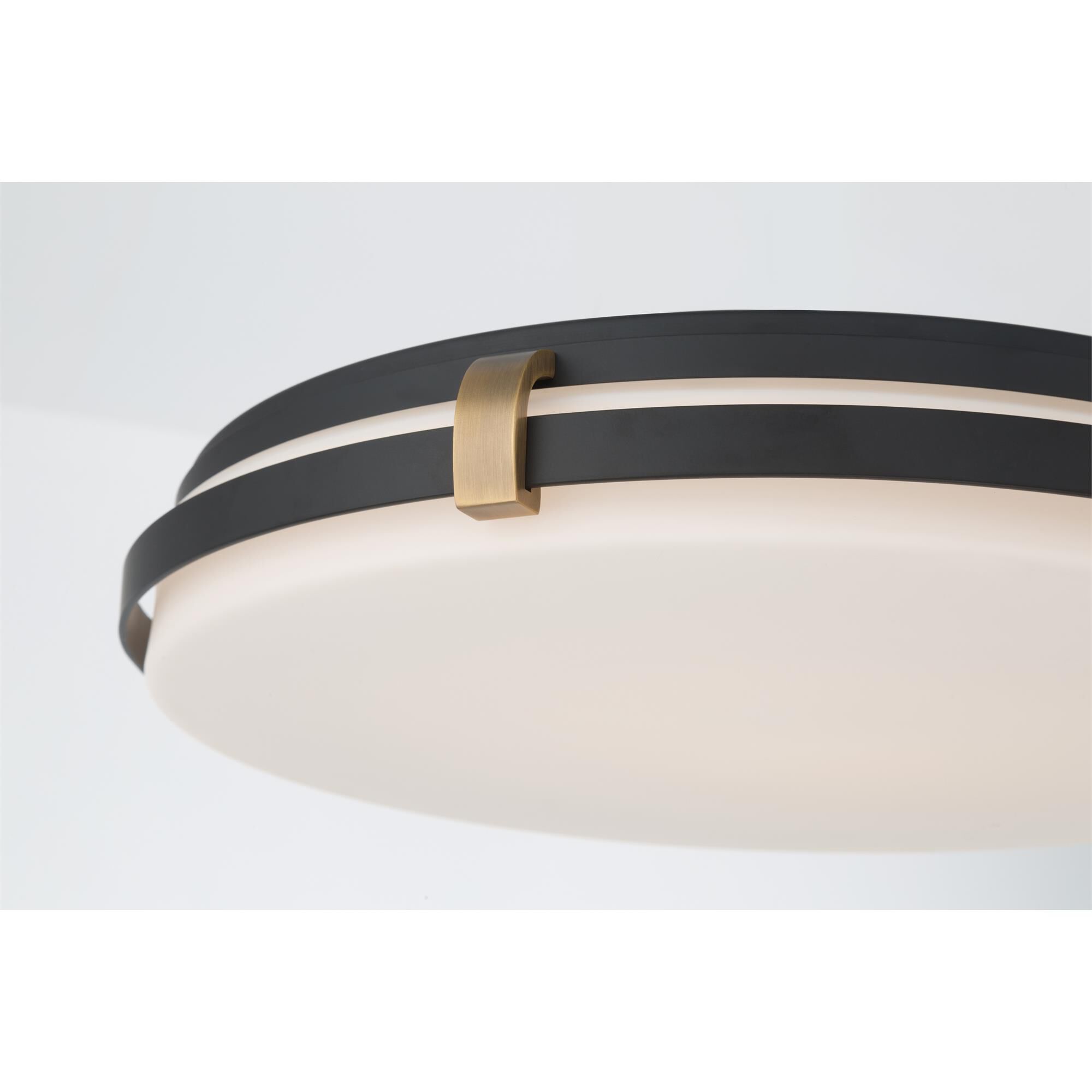 Shown in Dark Matte Black and Legacy Brass finish and Etched White glass
