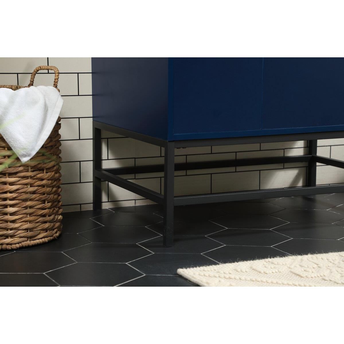 Shown in Blue finish and Without Backsplash accent