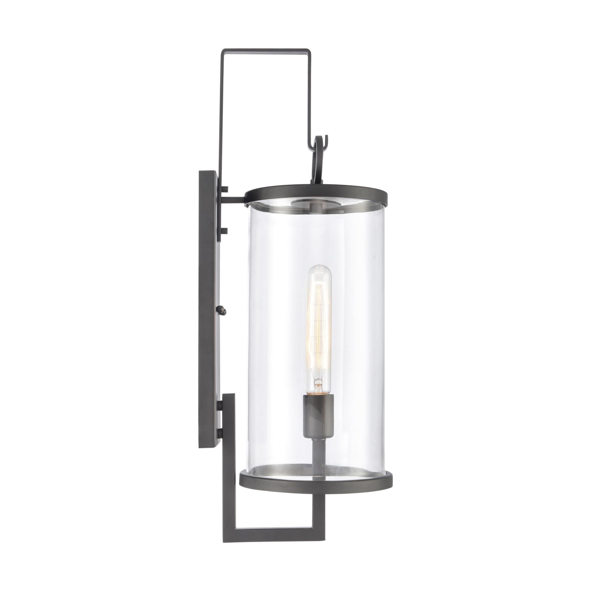 Shown in Charcoal Black finish and Clear Handblown  Shade glass and Clear Handblown Glass shade