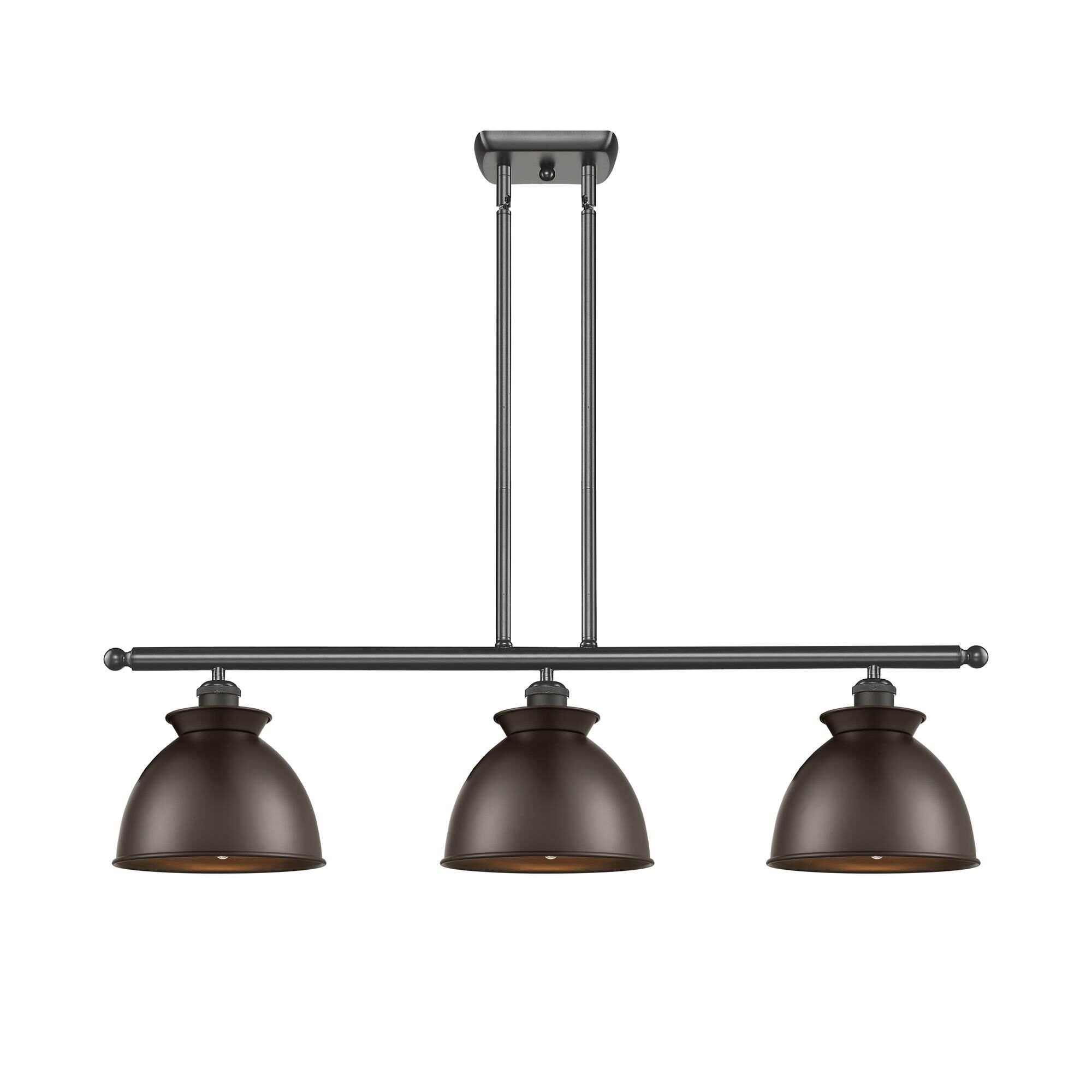 Shown in Oil Rubbed Bronze finish and Oil Rubbed Bronze Adirondack shade