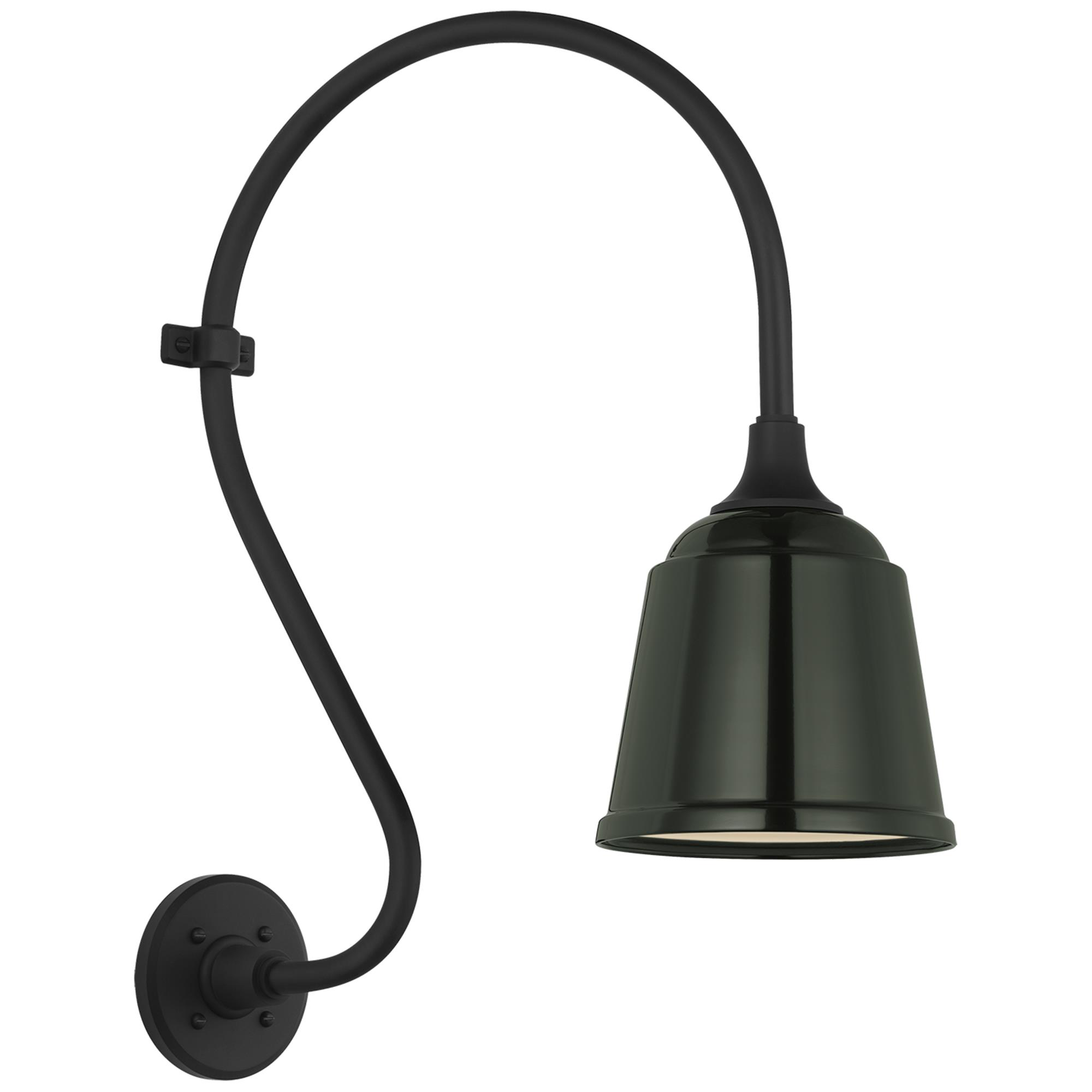 Shown in Matte Black finish and Green shade