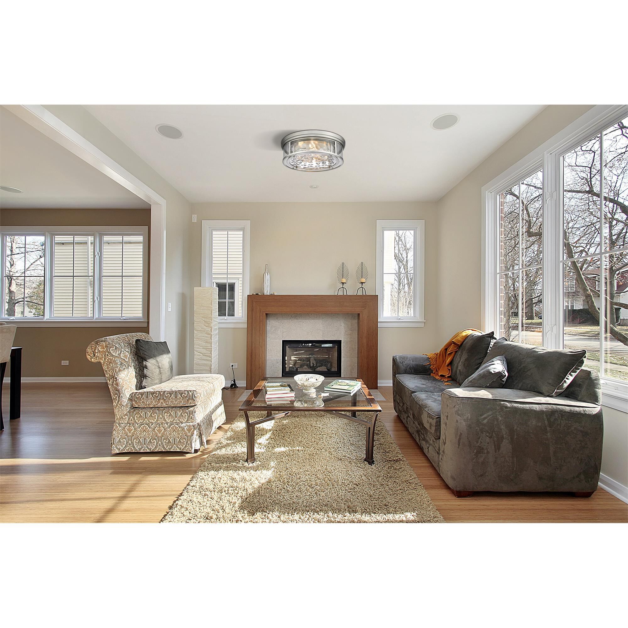 Shown in Brushed Nickel finish and Inner Clear Water and Outer Clear glass and No Shade shade