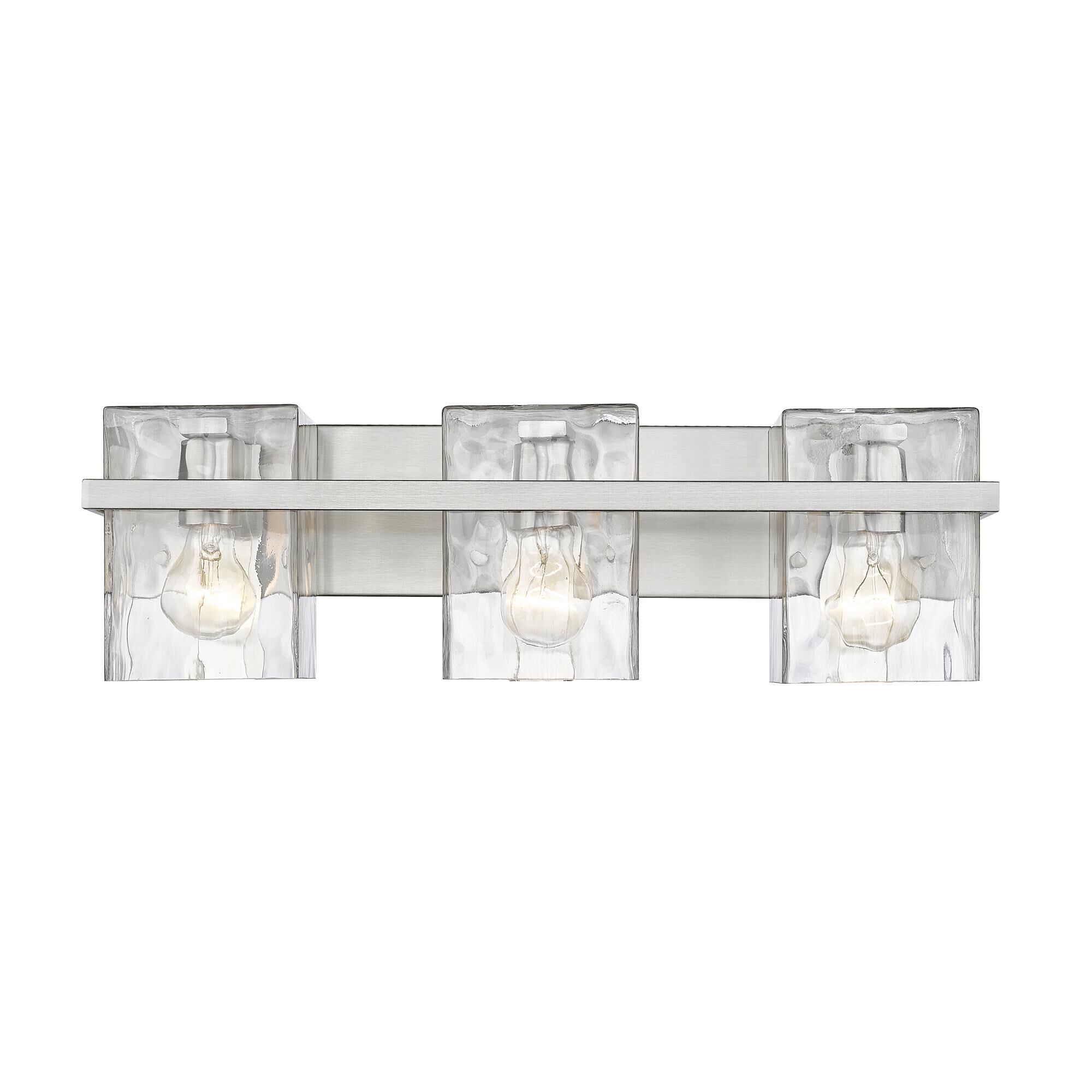 Shown in Brushed Nickel finish and Glass shade