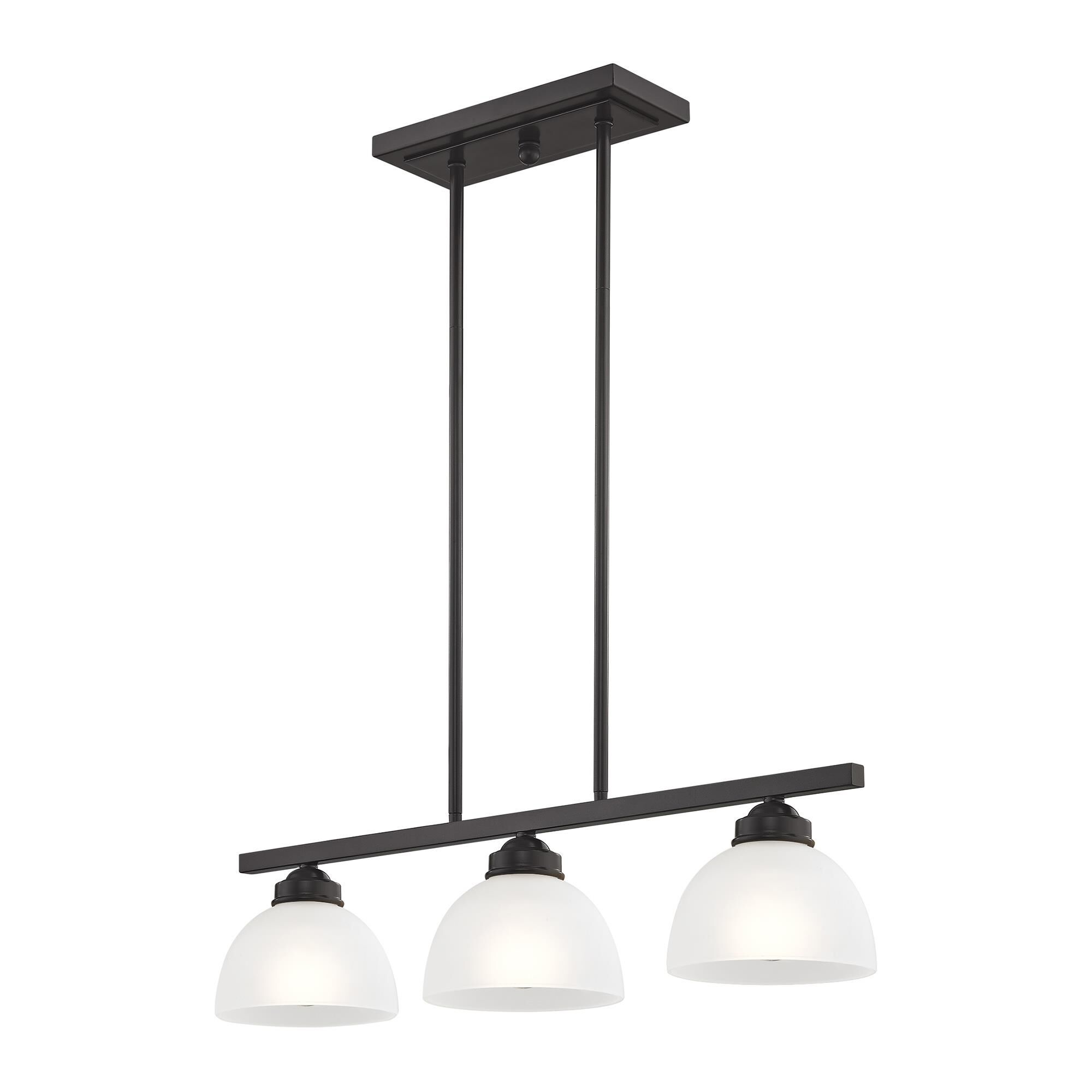 Shown in English Bronze finish and Satin glass