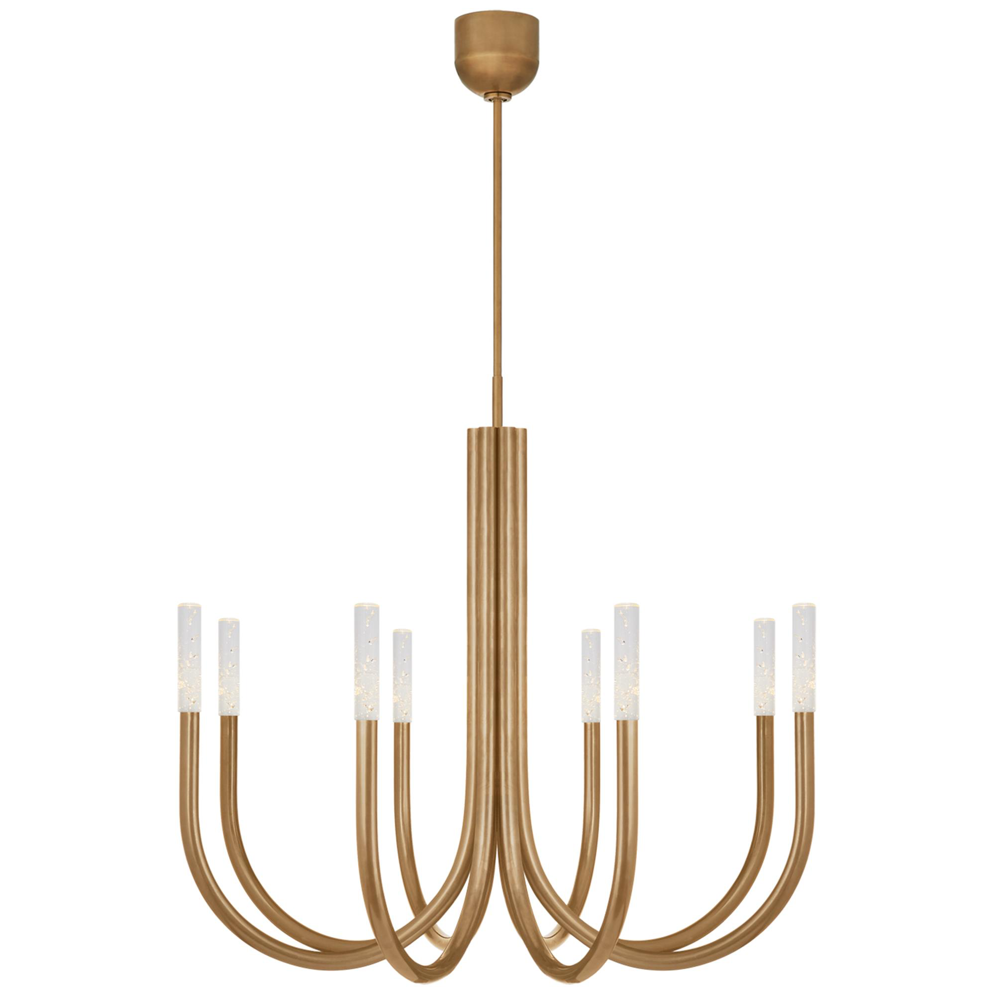 Shown in Antique-Burnished Brass finish and Seeded glass