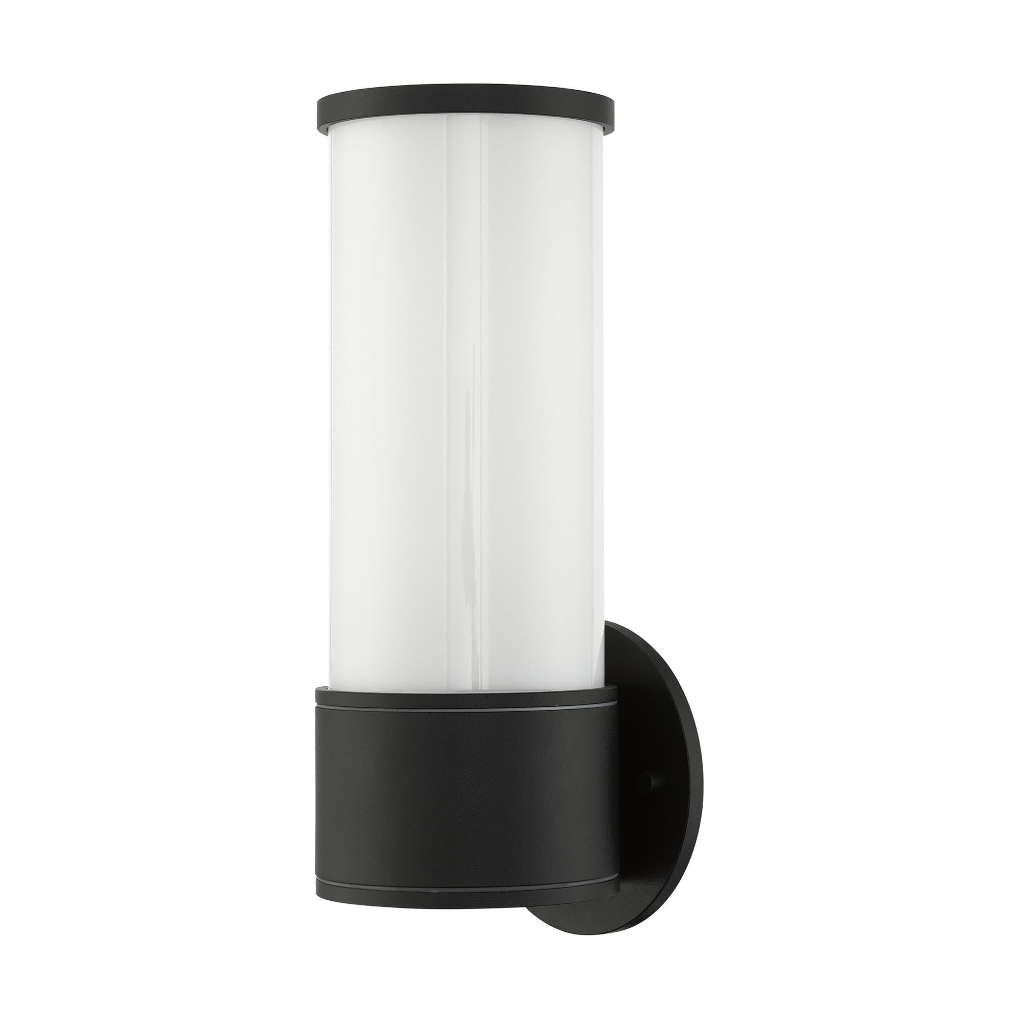 Shown in Textured Black finish and Satin Opal White glass