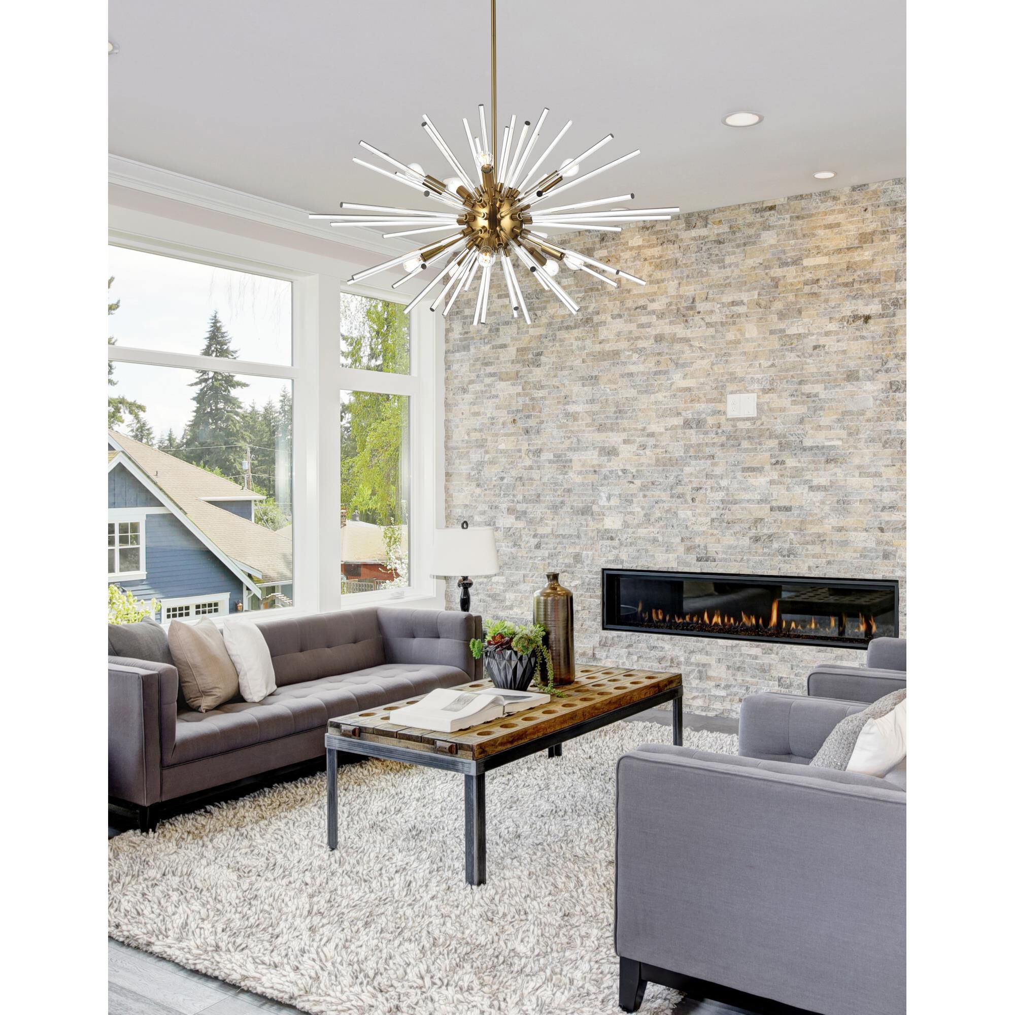 Sienna 36 Inch 10 Light Chandelier by Elegant Lighting