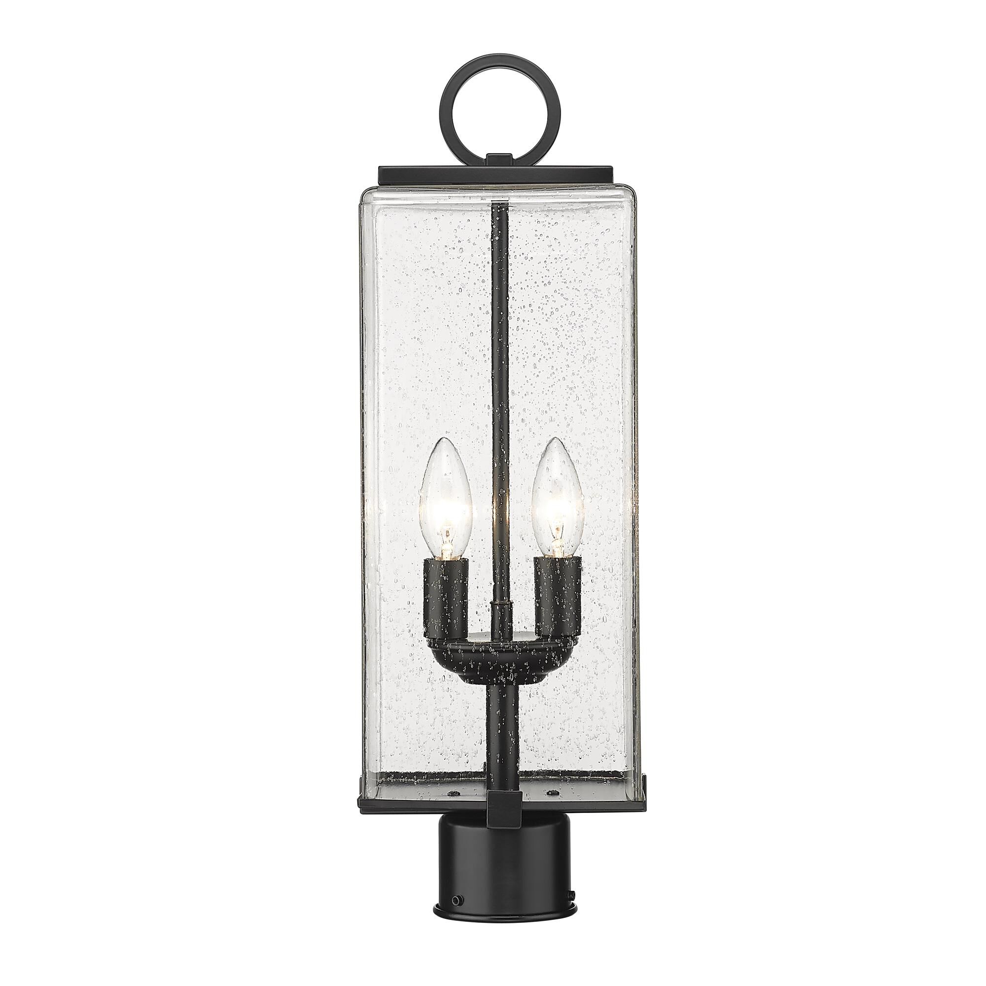 Shown in Black finish and Glass shade