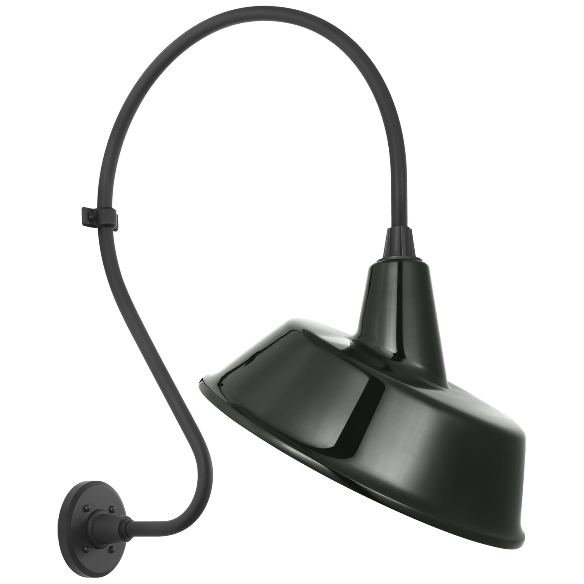 Shown in Matte Black finish and Green shade