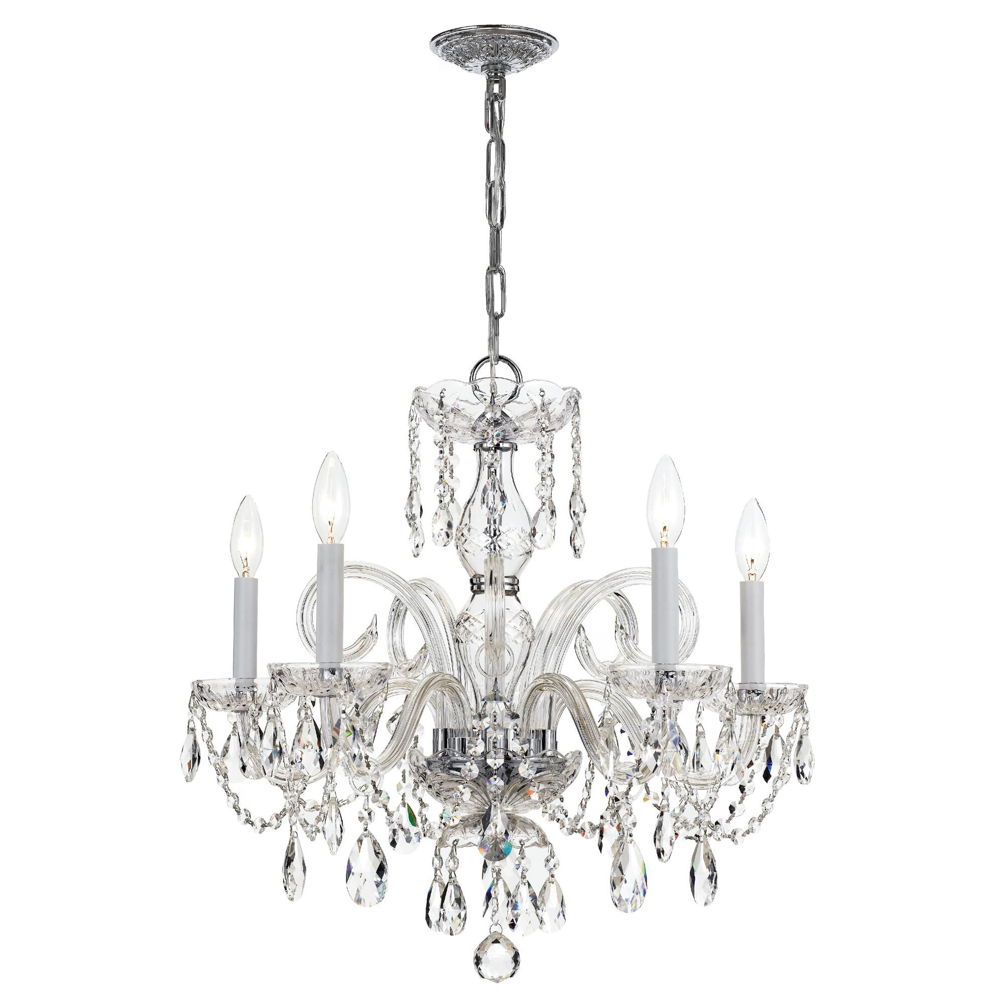 Shown in Polished Chrome finish and Clear Hand Cut crystal