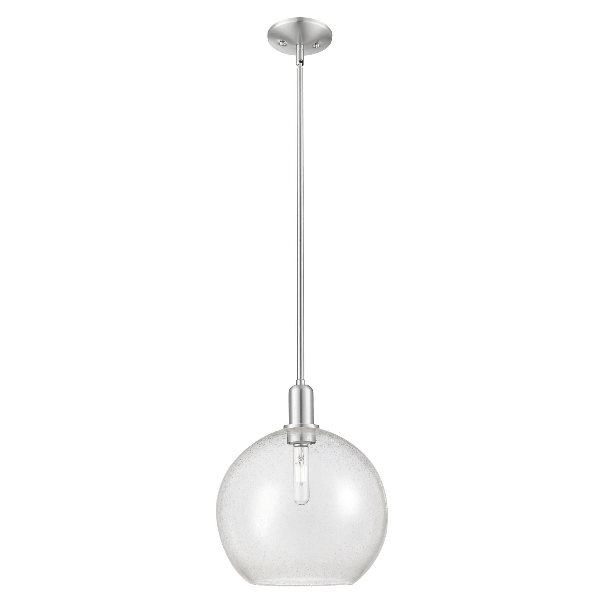 Shown in Brushed Satin Nickel finish and Seedy glass