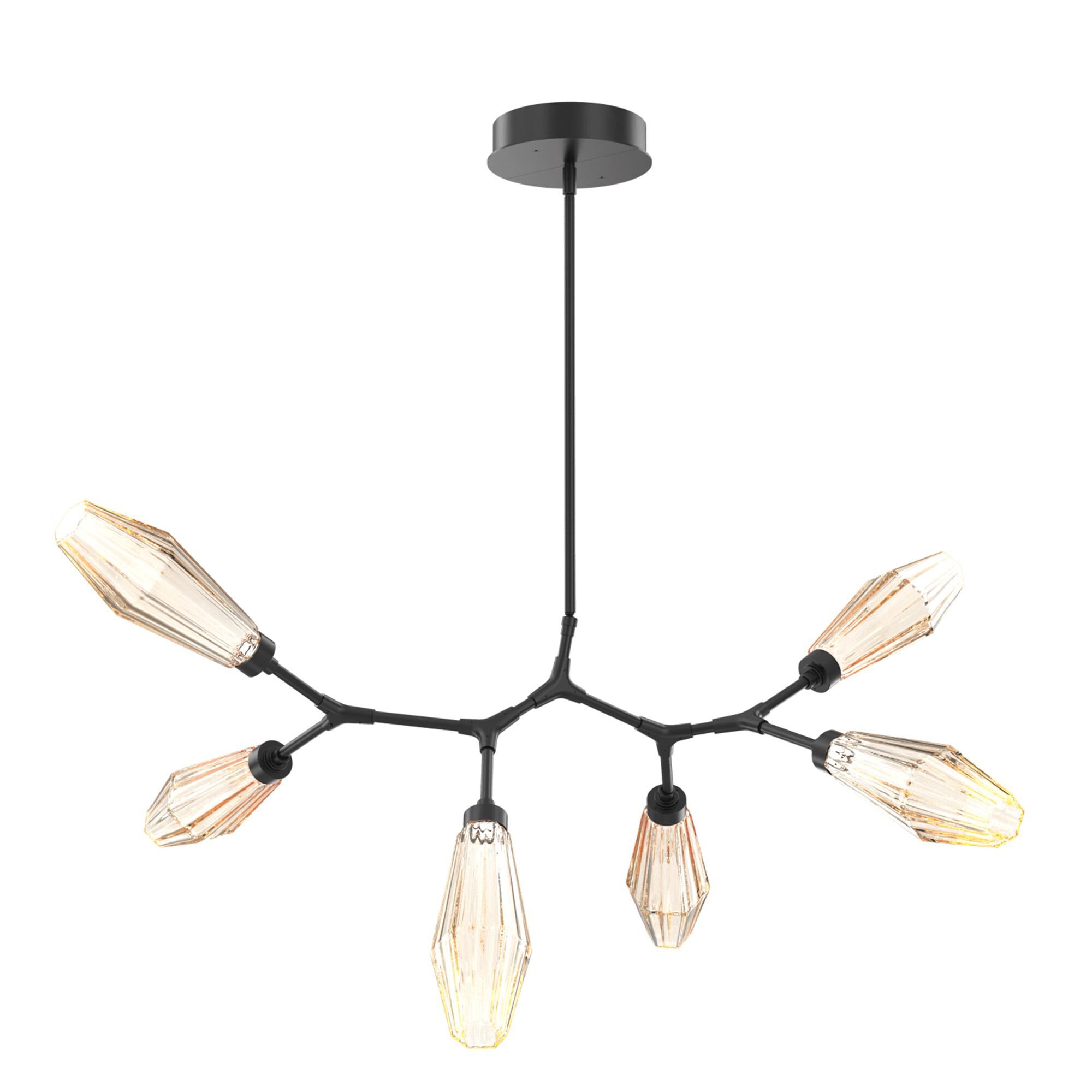Shown in Matte Black finish and Optic Rib Amber glass