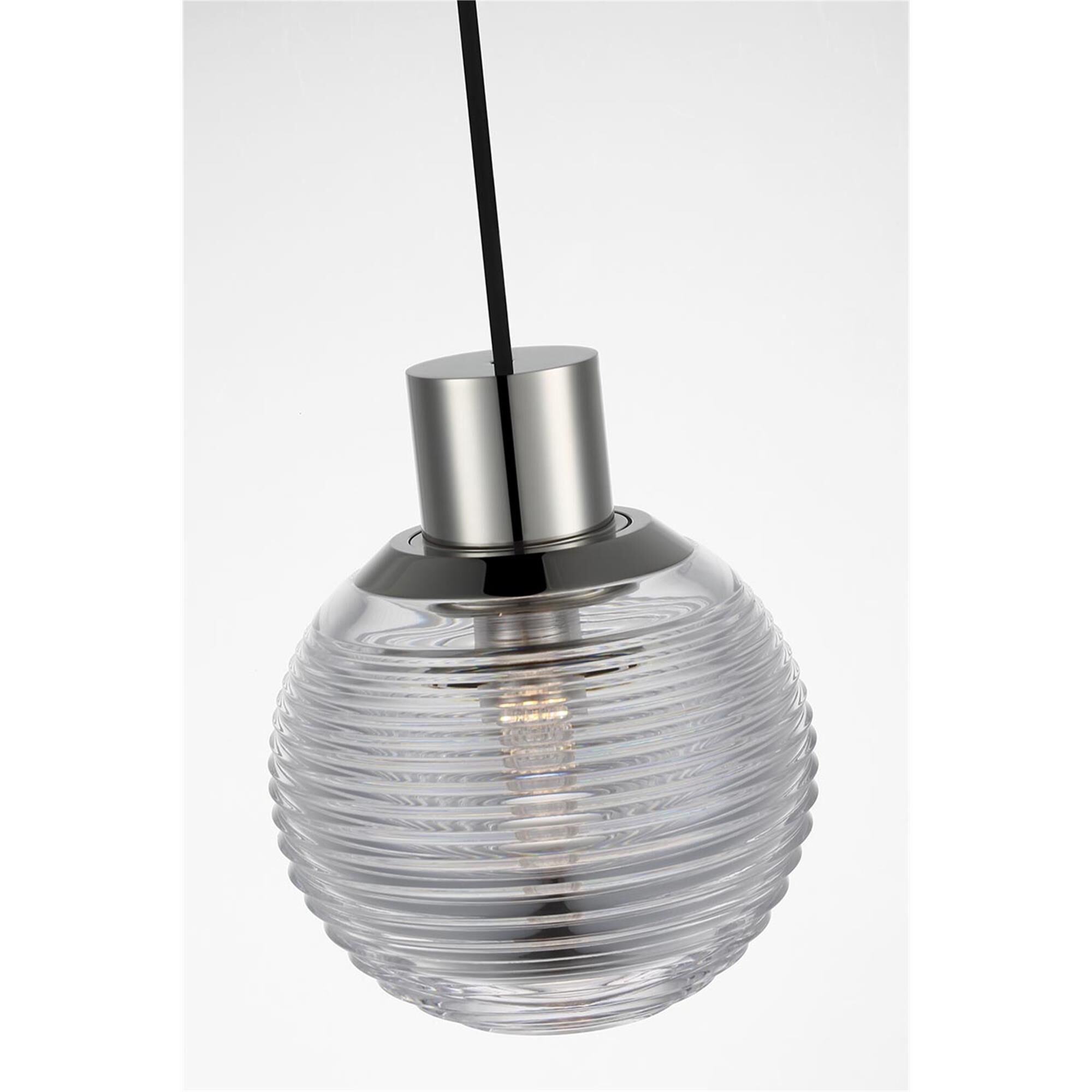 Shown in Polished Nickel finish and Clear crystal
