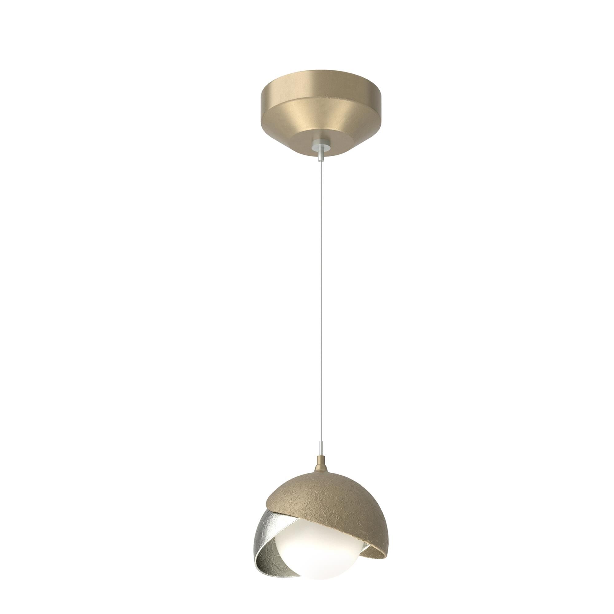 Shown in Soft Gold finish and Opal glass and Sterling  accent