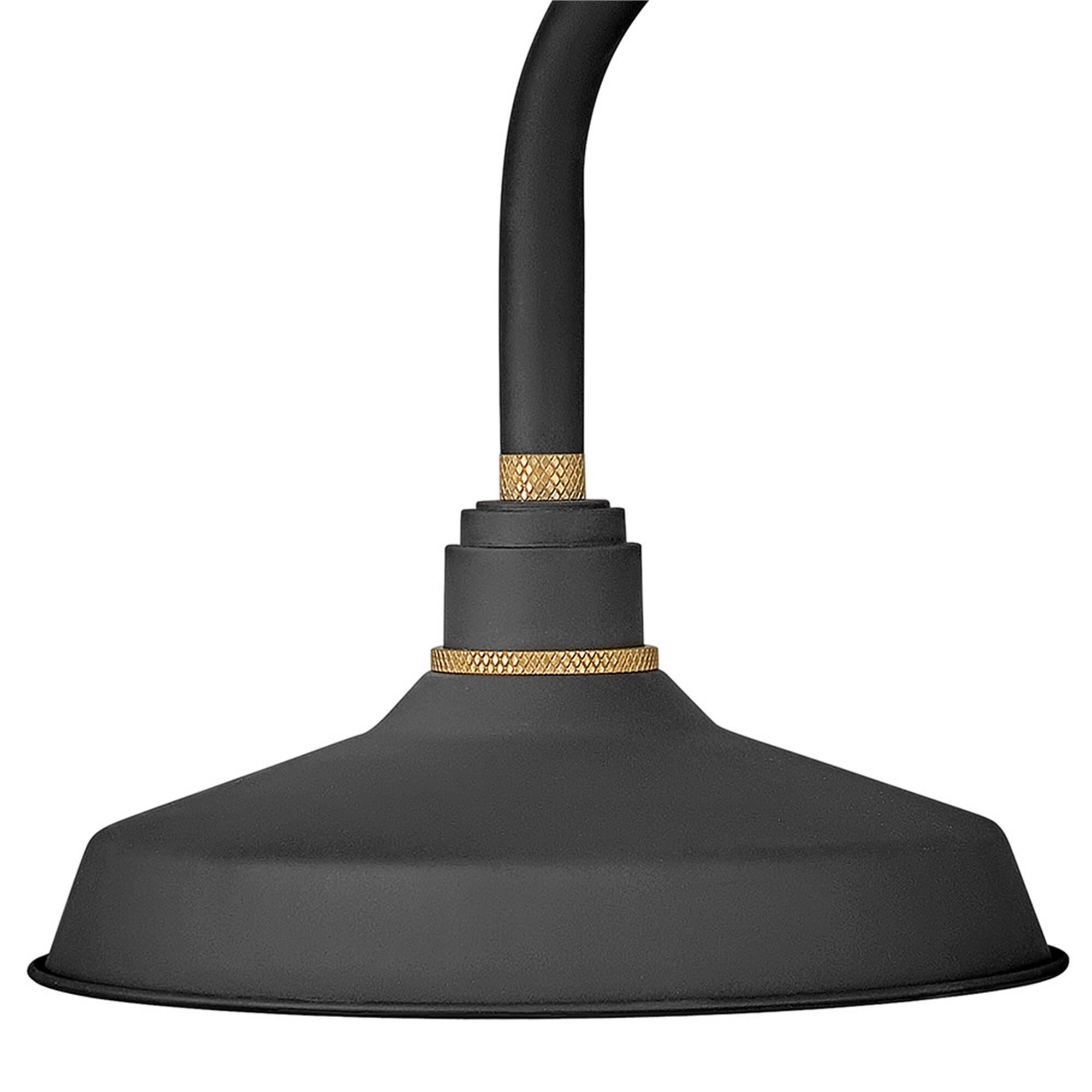 Shown in Textured Black finish and Brass accent