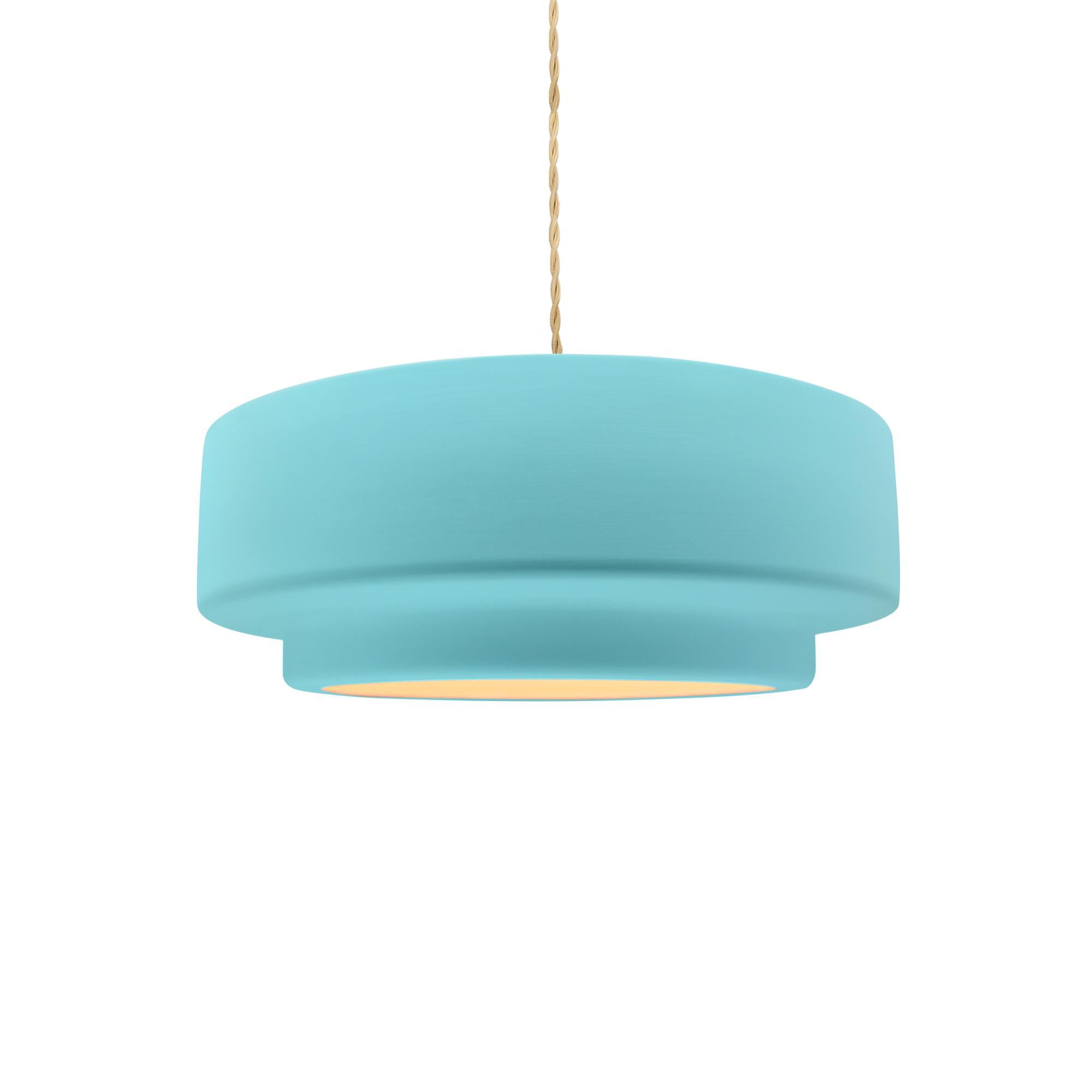 Shown in Brushed Brass finish and Reflecting Pool shade
