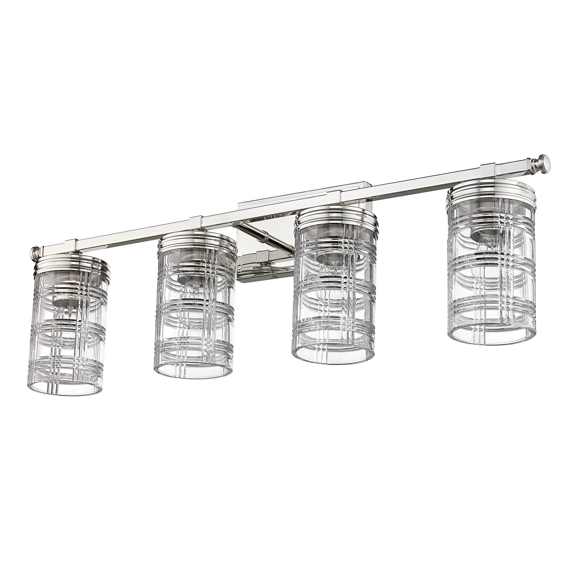 Shown in Polished Nickel finish and Clear glass