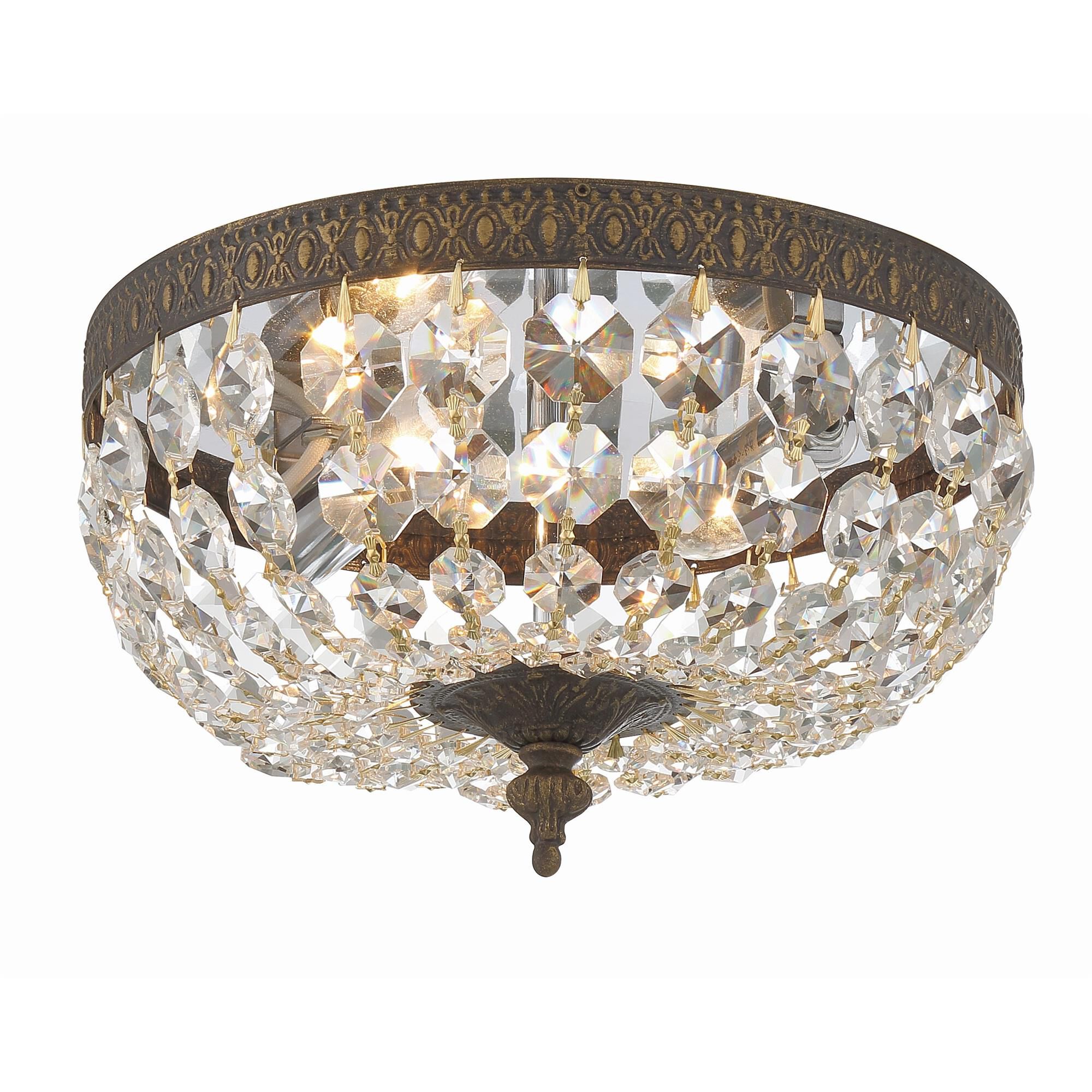 Shown in English Bronze finish and Clear Italian crystal