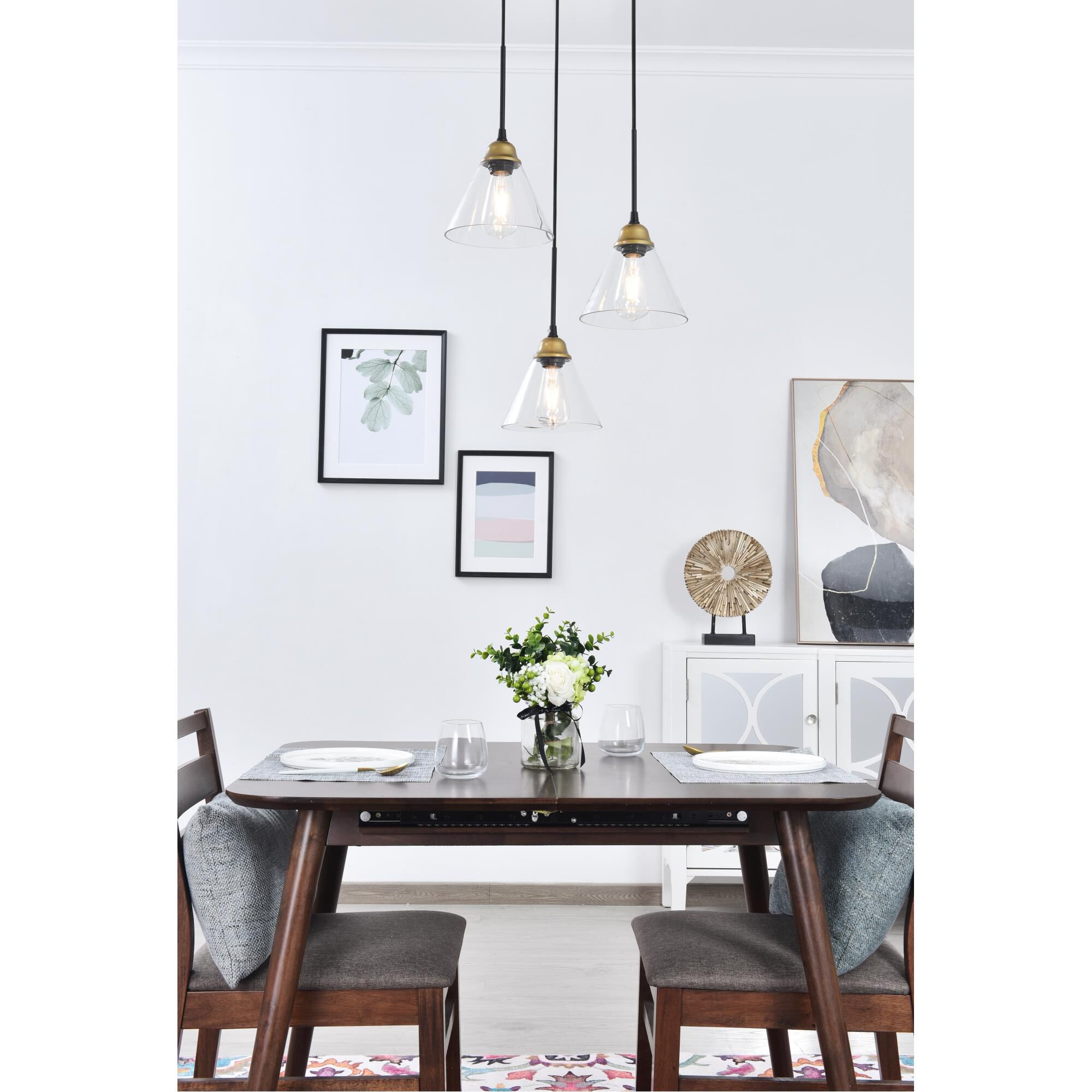 Histoire 17 Inch 3 Light Multi Light Pendant by Elegant Lighting