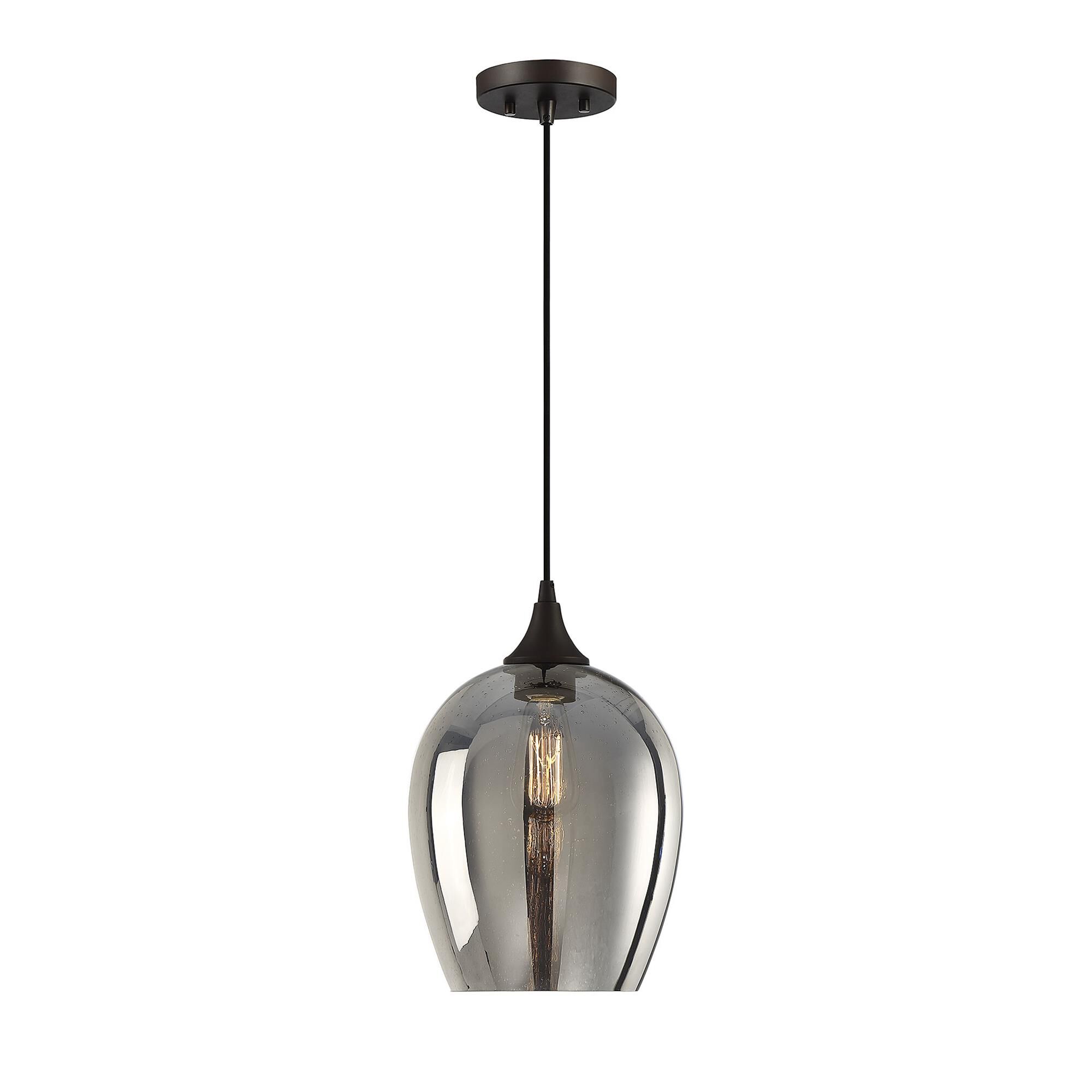 Shown in Oil Rubbed Bronze finish and Plated Metallic glass