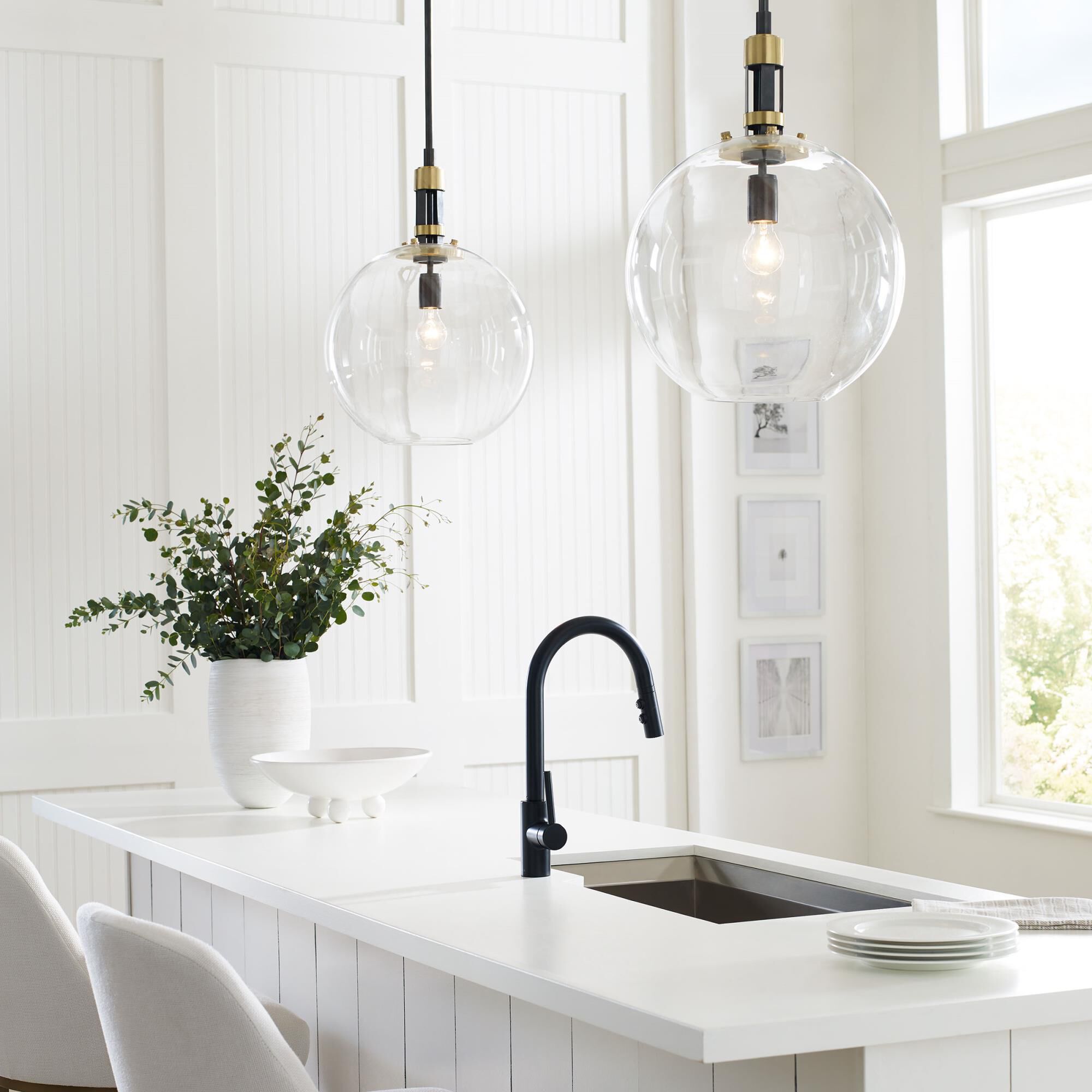 Shown in Bronze With Antique Brass finish and Clear glass