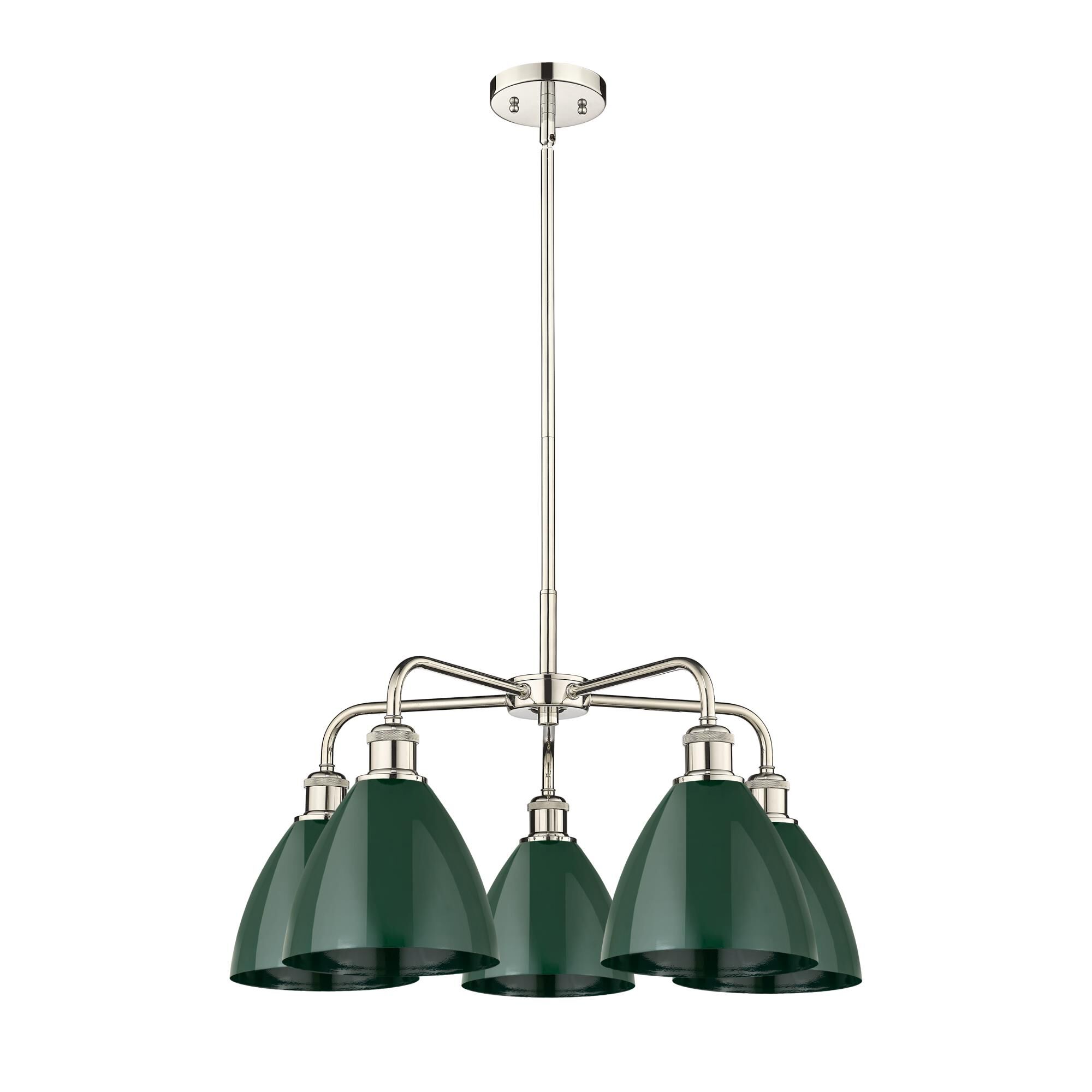 Shown in Polished Nickel finish and Green shade