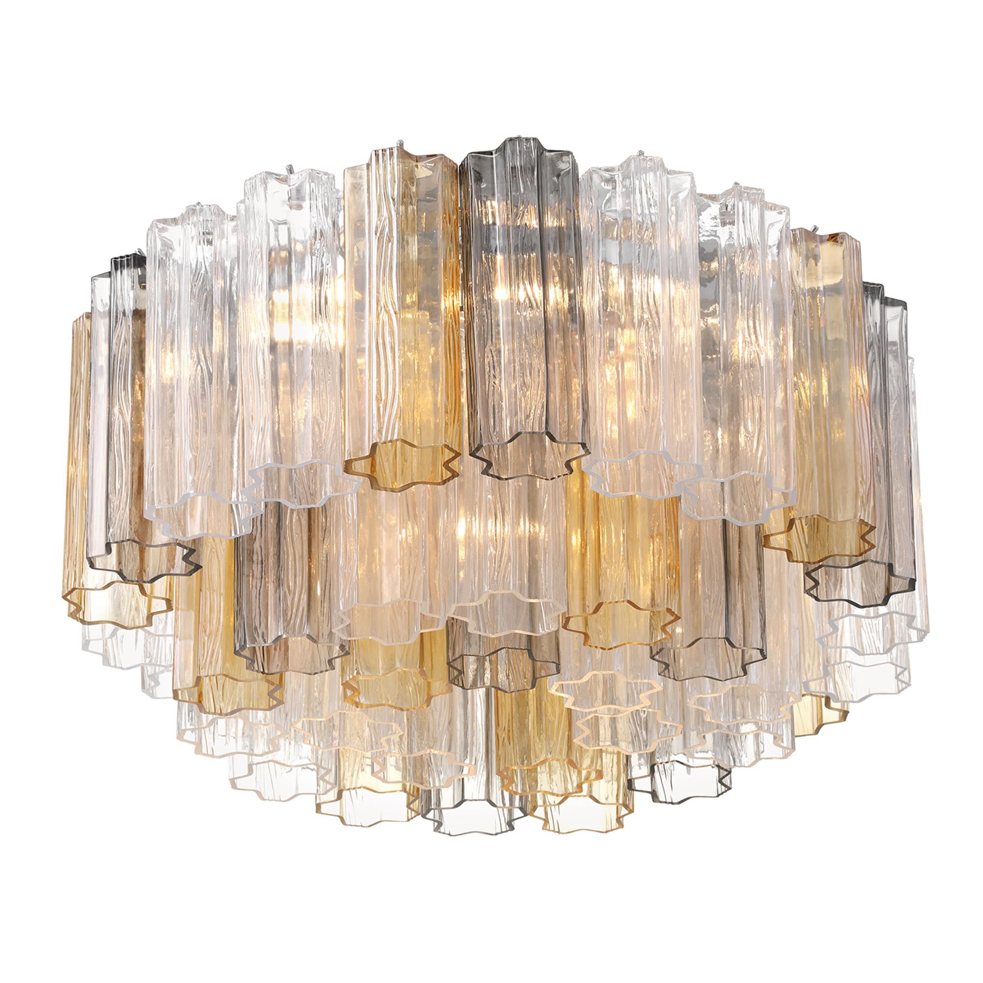 Shown in Polished Chrome finish and Tronchi Autumn glass