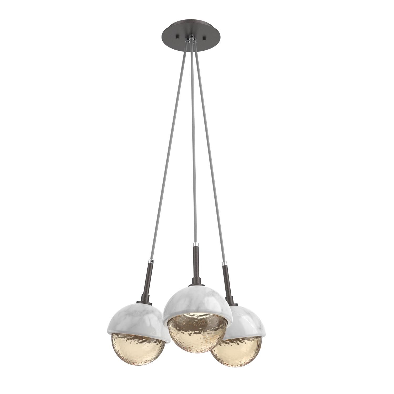 Shown in Graphite finish and Amber glass and White Marble accent