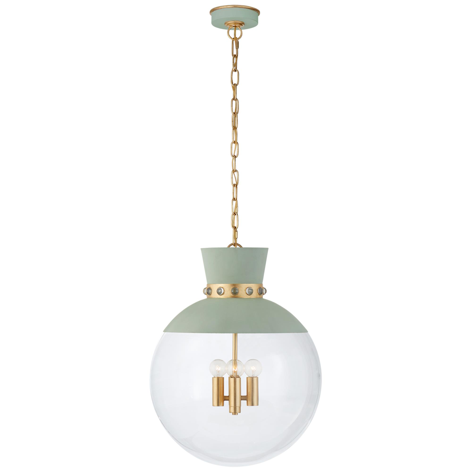 Shown in Celadon And Gild finish and Clear glass
