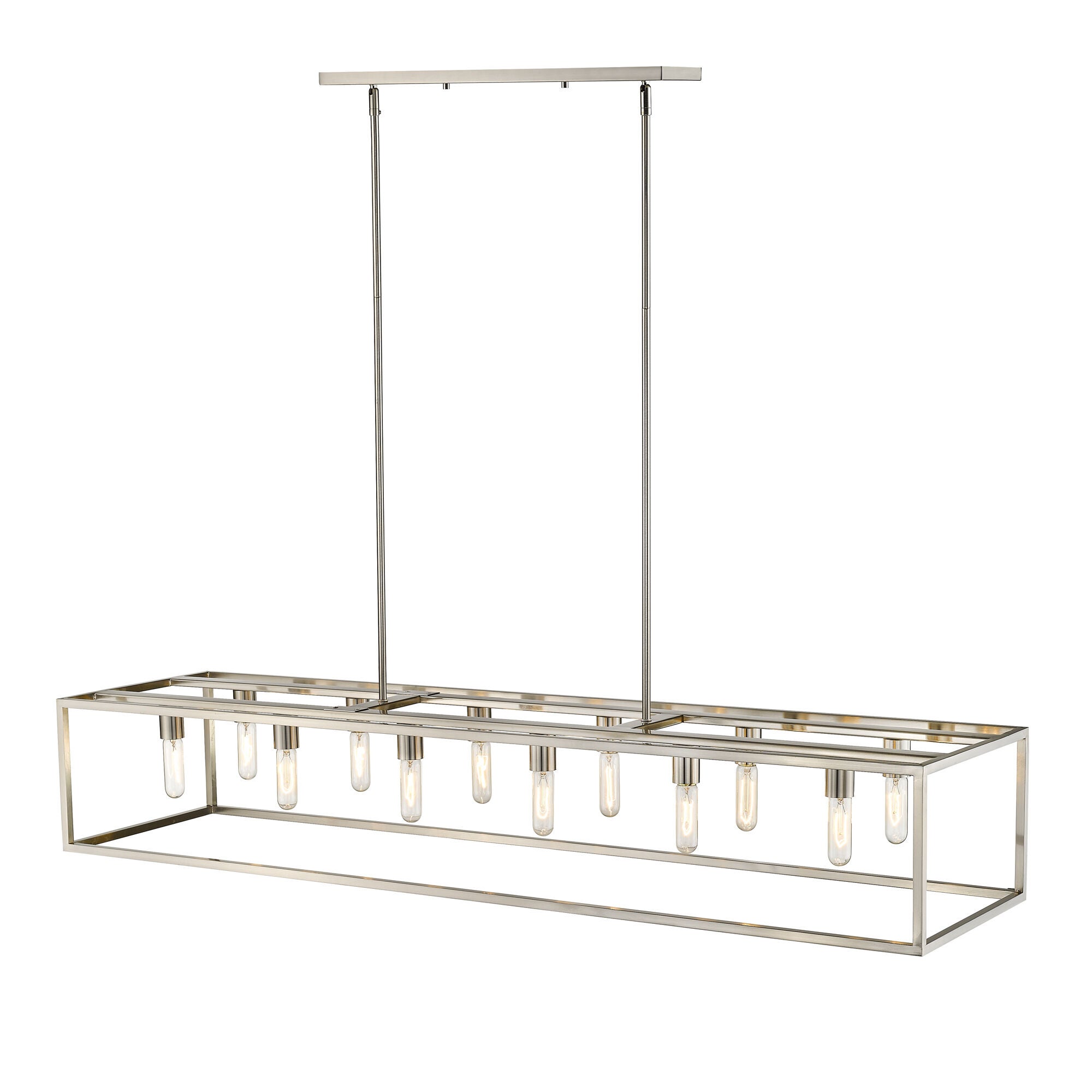 Shown in Satin Nickel finish and -- glass and -- shade